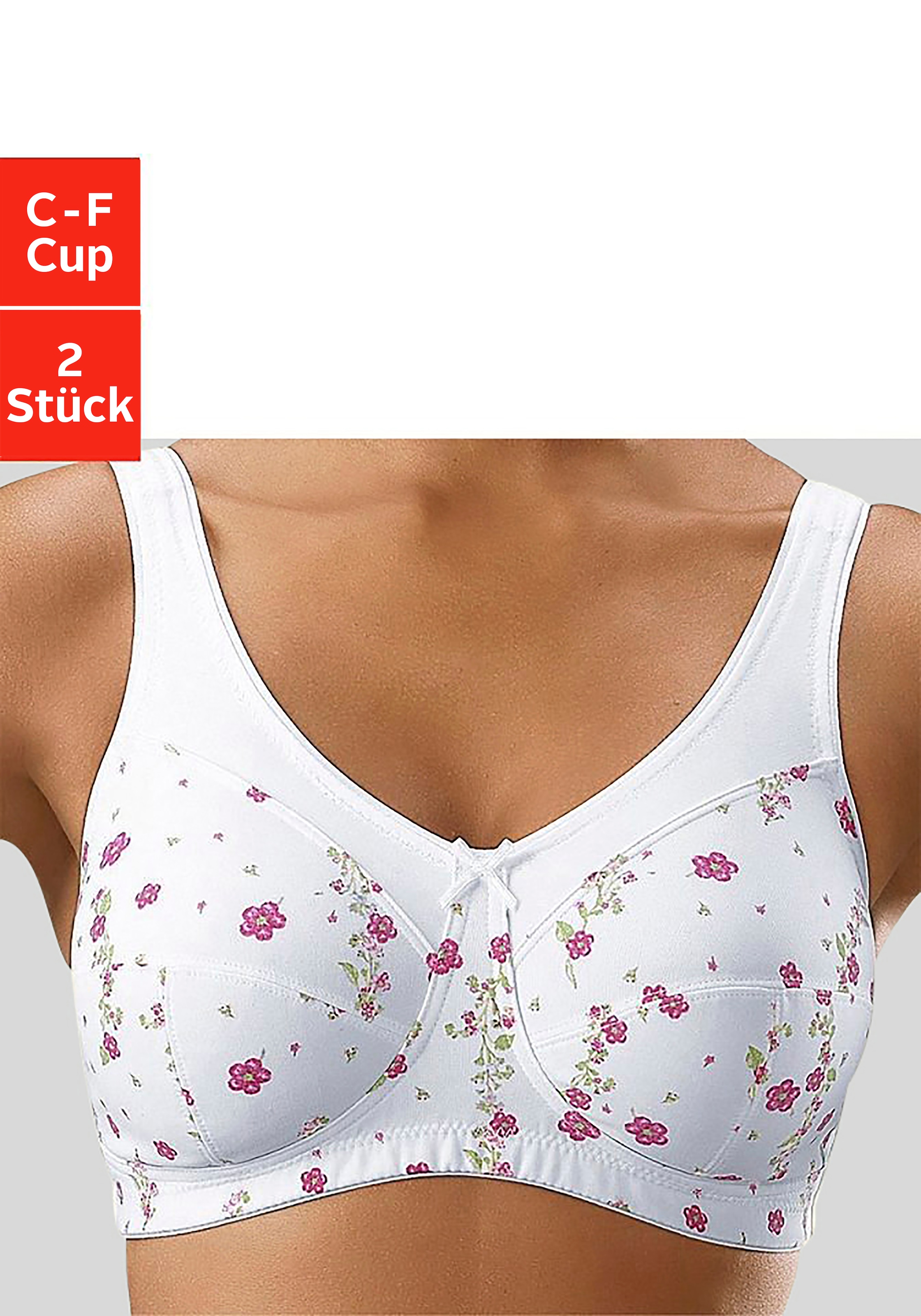 petite fleur by Lascana Entlastungs-BH Packung, ohne Bügel, mit breiteren Trägern– ideal für große Größen