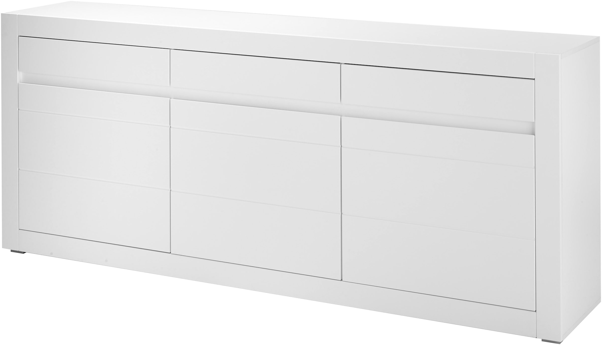 Home affaire Sideboard »Chester, moderne Anrichte, Kommode mit Stauraum, Schrank, Weiß Matt« 1 Stk. tlg. austauschbare Blende in Griffleiste, zeitloses Design, 217 cm breit