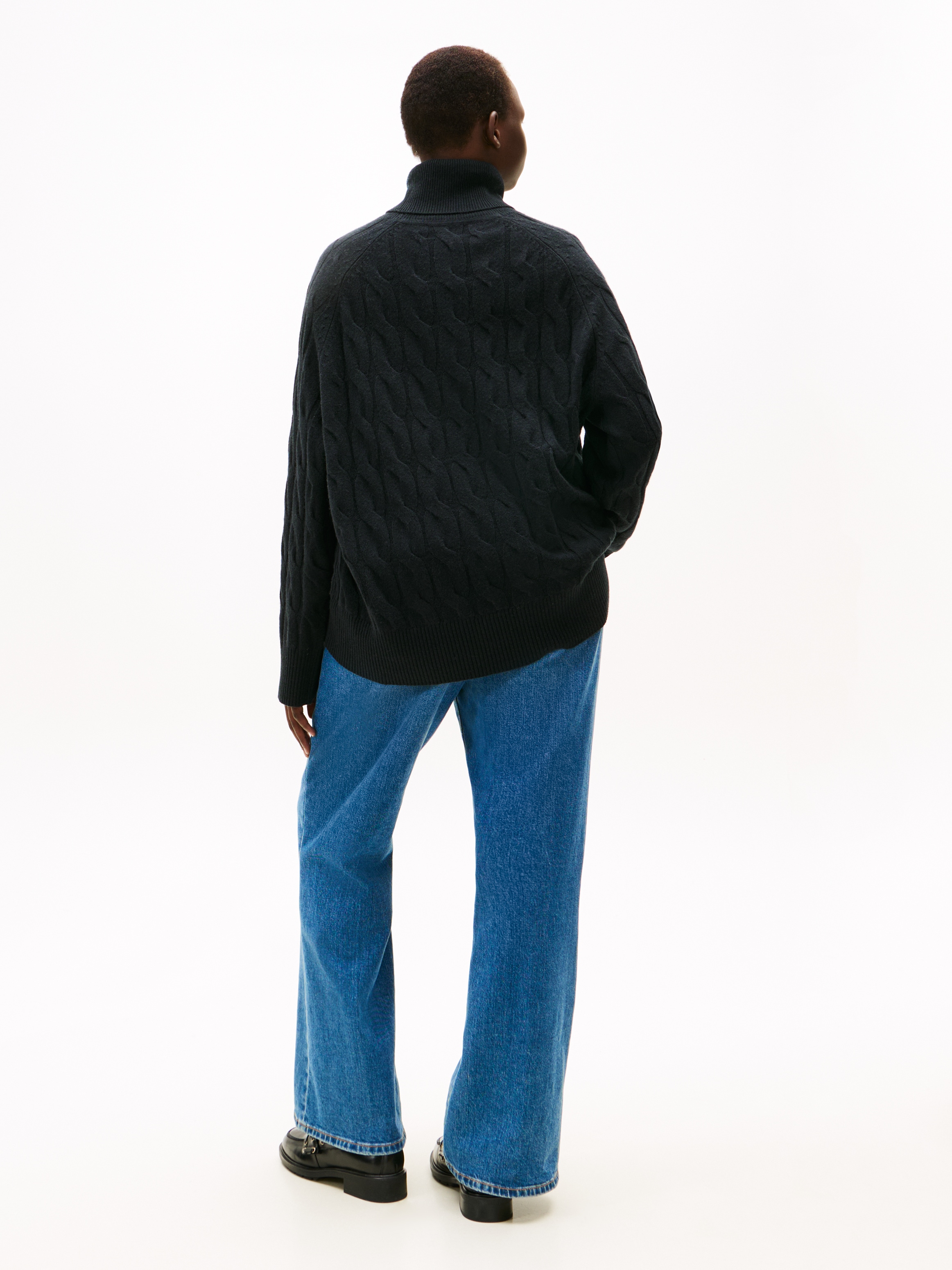 Tommy Hilfiger Curve Rollkragenpullover »CRV SOFT WOOL CABLE ROLL-NK SWT« in großen Größen, mit Zopfmuster, aus reiner Wolle