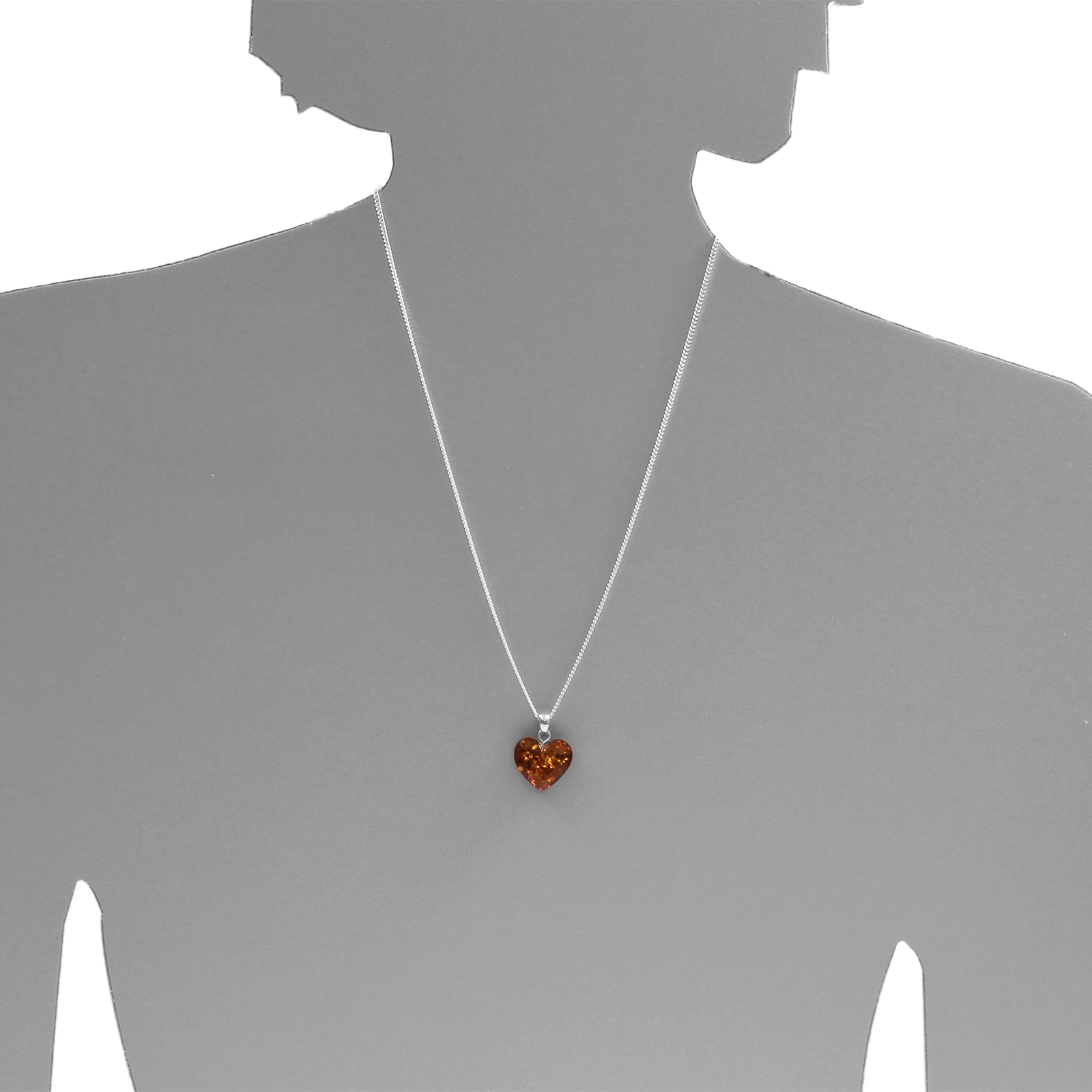 OSTSEE-SCHMUCK Kettenanhänger »- Herz - 15mm - Bernstein - ,«