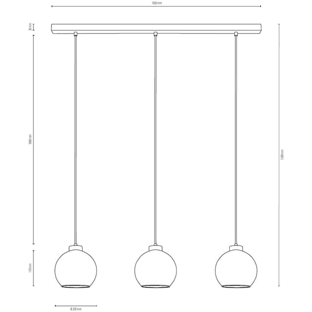 Naturprodukt Garantie 3 Nachhaltig, aus mit Jahren | »LAGUNA«, 3 Eichenholz, kaufen Glasschirme XXL online flammig-flammig, BRITOP Hochwertige LIGHTING Pendelleuchte