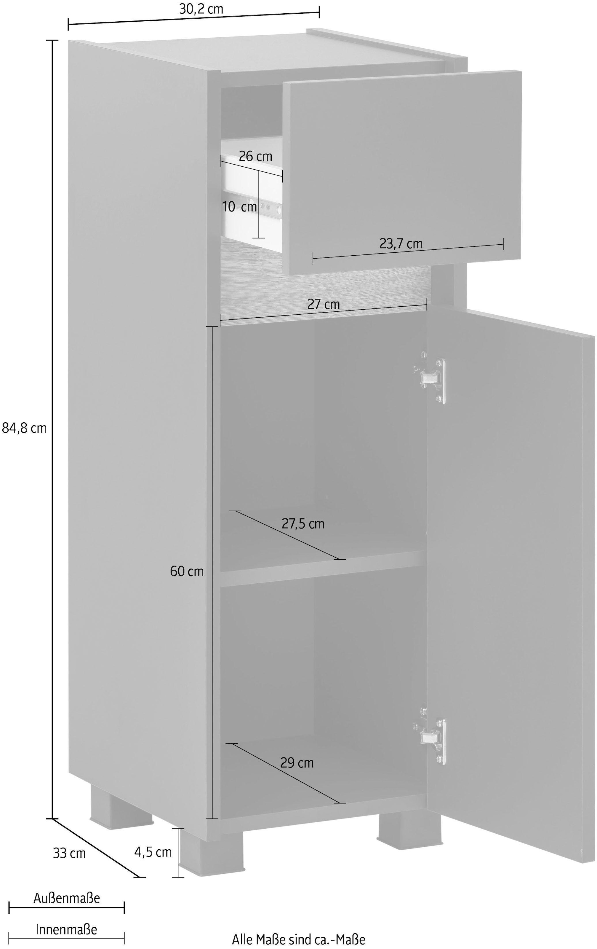 Schildmeyer Unterschrank »Cosmo«, Breite 30 cm, Badezimmerschrank, Blende  im modernen Wildeiche-Look bequem bestellen