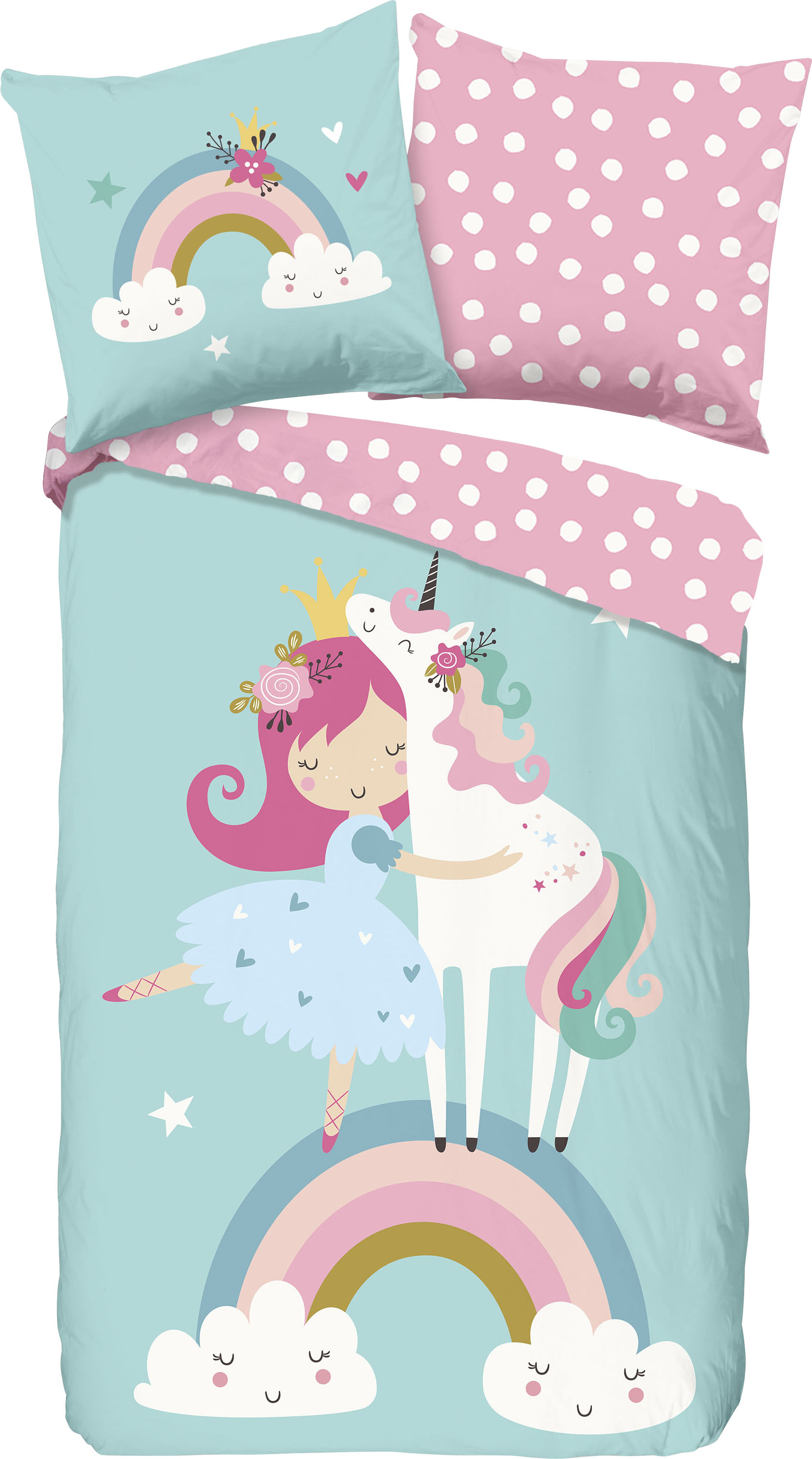 Kinderbettwäsche »Heaven«, (2 tlg.), mit Einhorn