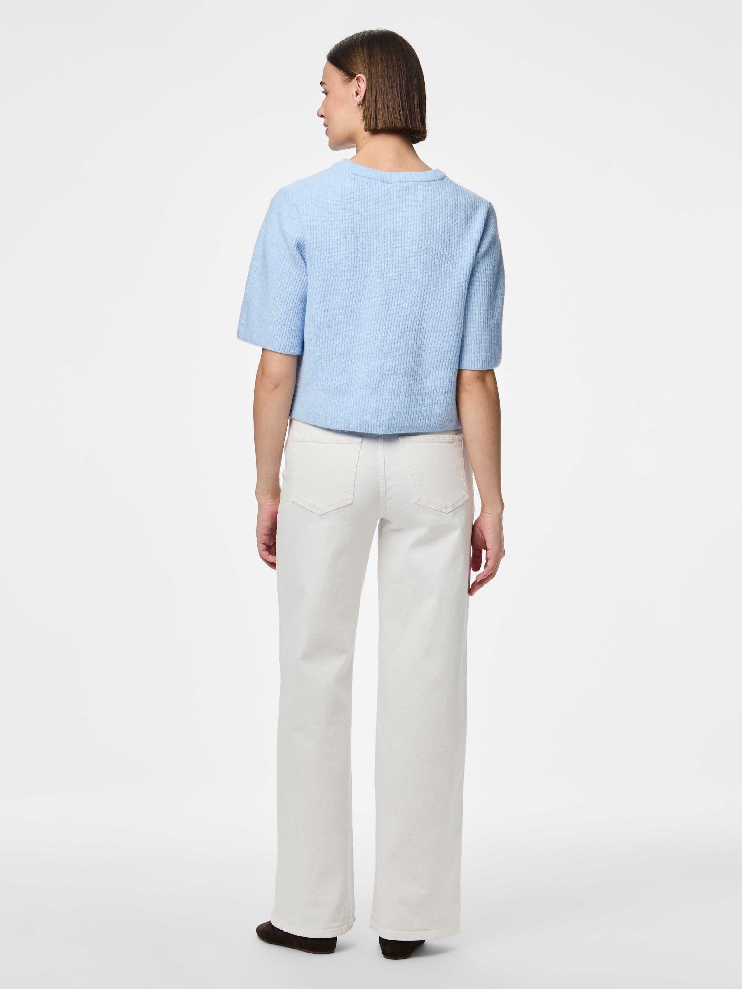 pieces Strickpullover »PCSILLY SS O-NECK KNIT NOOS BC« mit weiten, kurzen Ärmeln