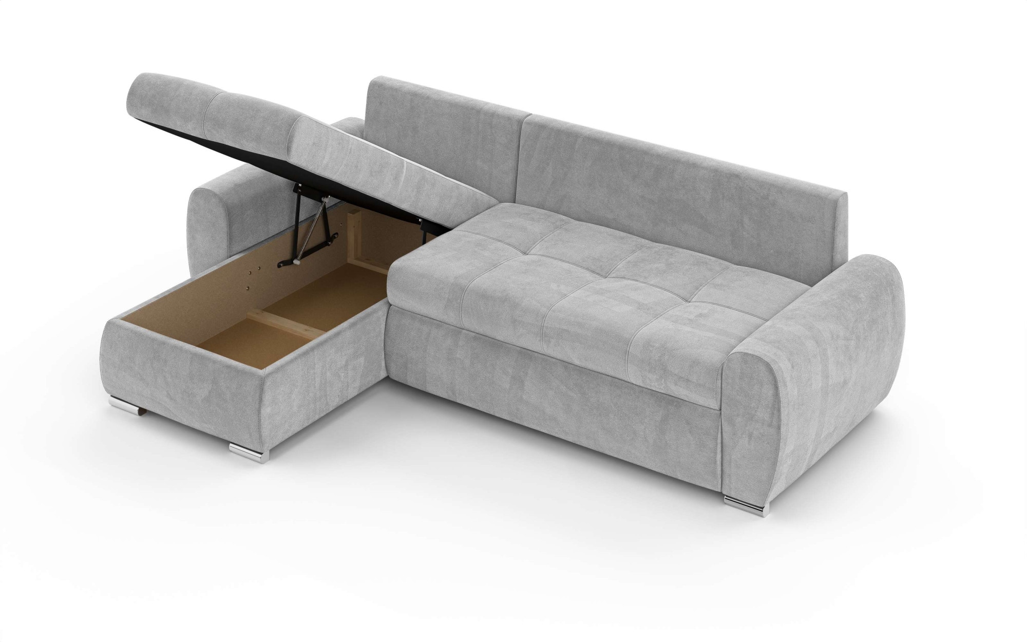 INOSIGN Ecksofa »HAVERHILL Schlafsofa mit Bettkasten, Maße B/H/T: 237/89/166 cm«, L-Form mit Recamiere links oder rechts bestellbar, Wellenunterfederung