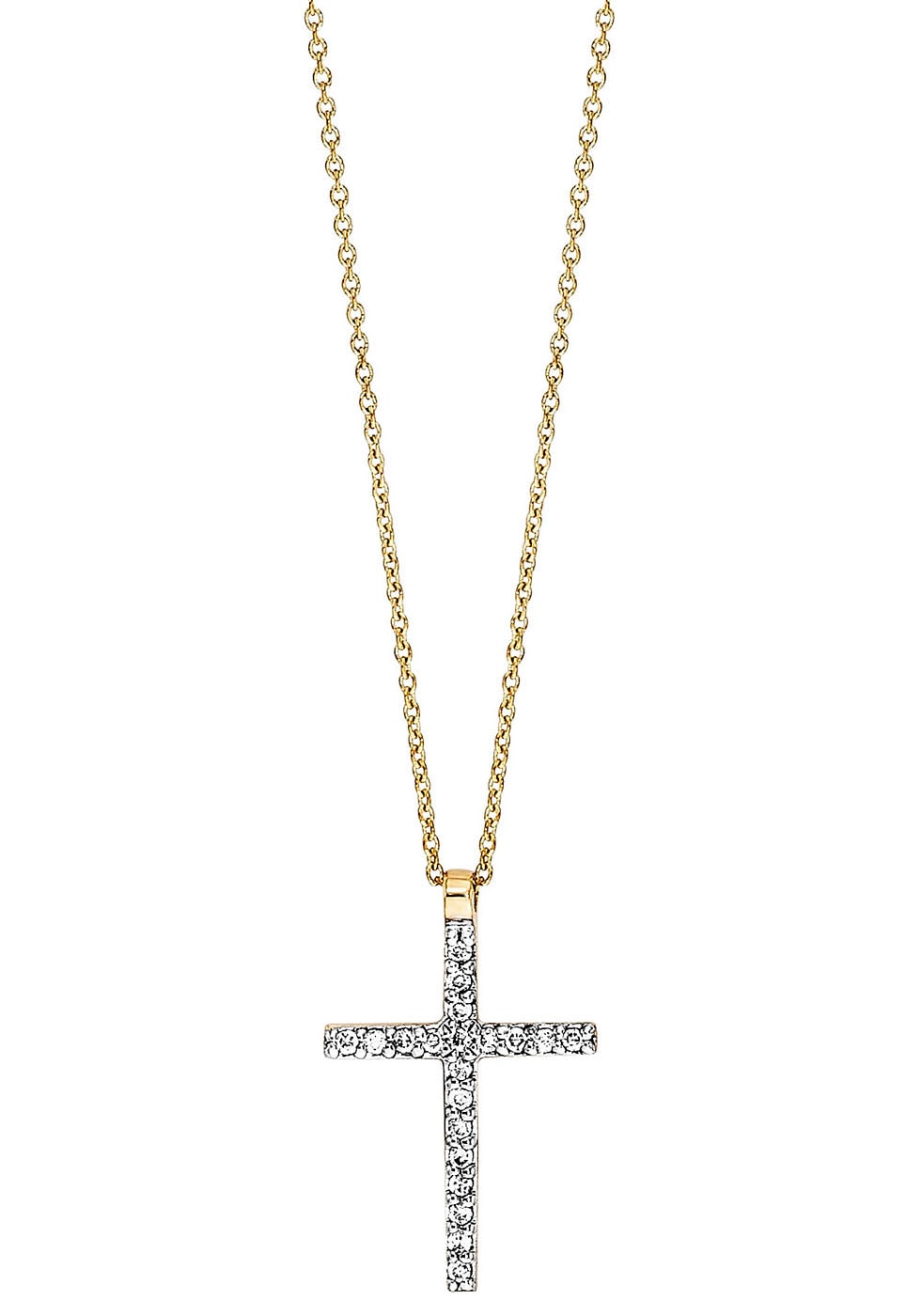 Kreuzkette »Halskette CROSS, KREUZ, JJGNE01015.DI«, mit Diamanten