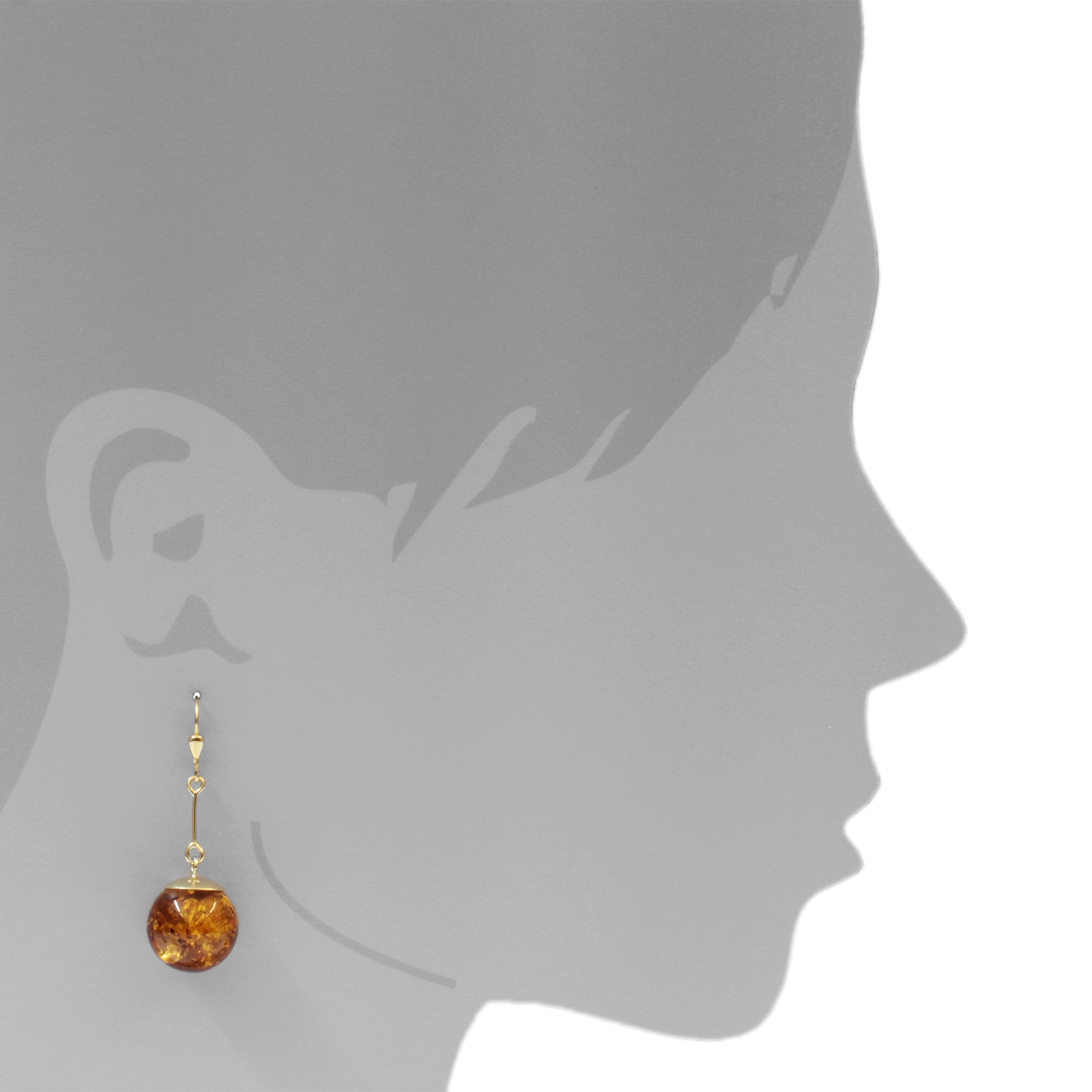 OSTSEE-SCHMUCK Paar Ohrhänger »- Kugel 16 mm - Gold 333/000 - Bernstein«