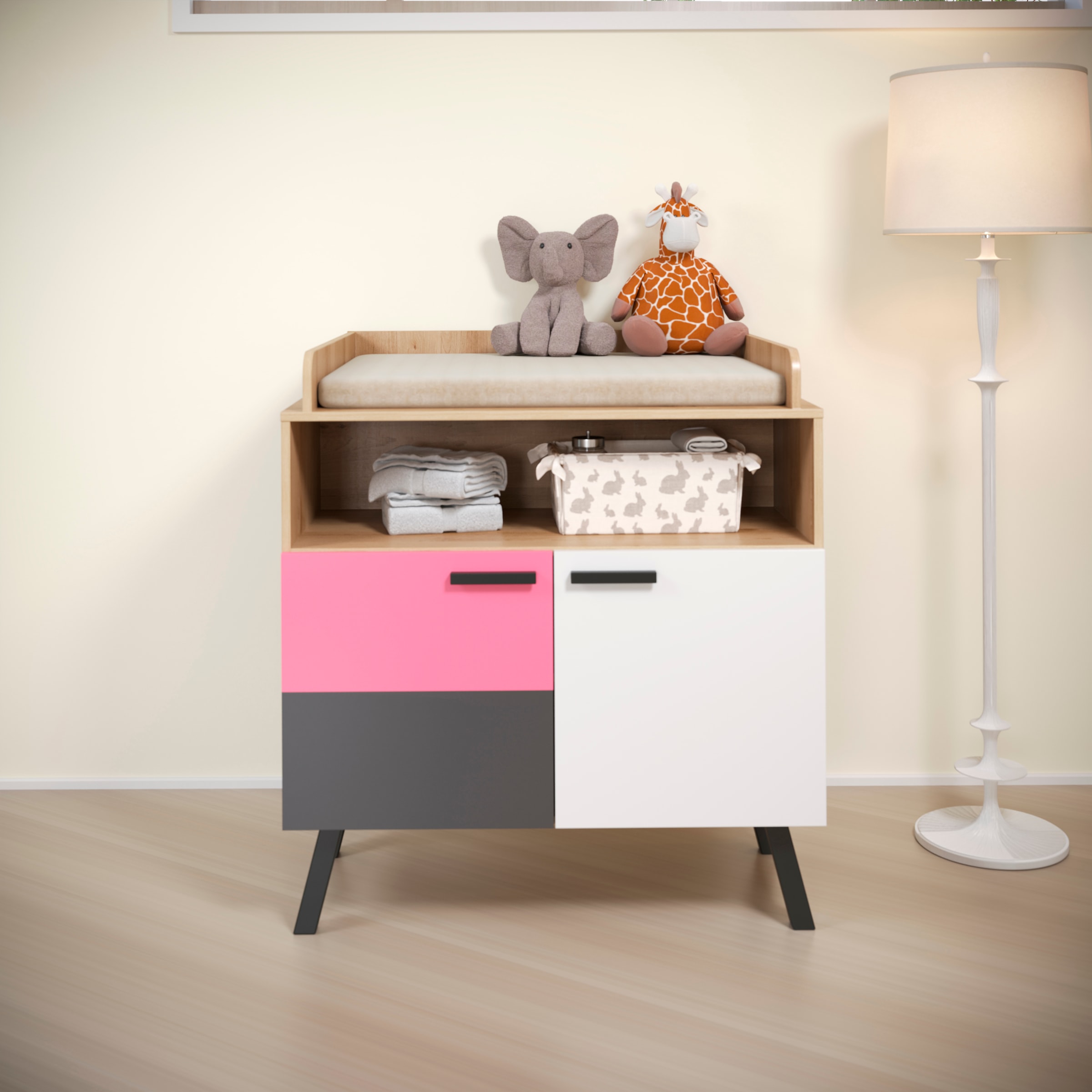 trendteam Babymöbel-Set »Mats«, (Set, 3 tlg., Bett, Wickelkommode, Schrank)