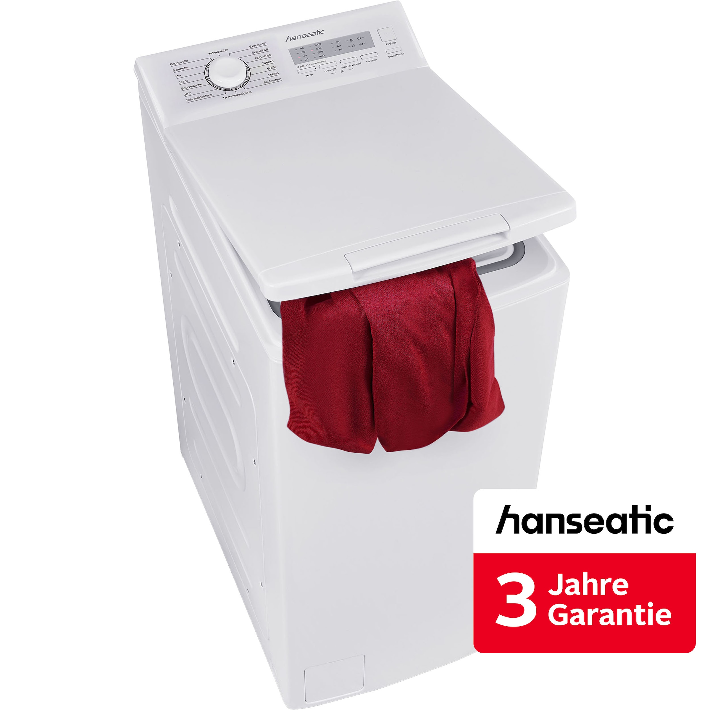 Hanseatic Waschmaschine Toplader "HTW510C" 5 kg 1000 U/min inkl. 3 Jahre Herstellergarantie