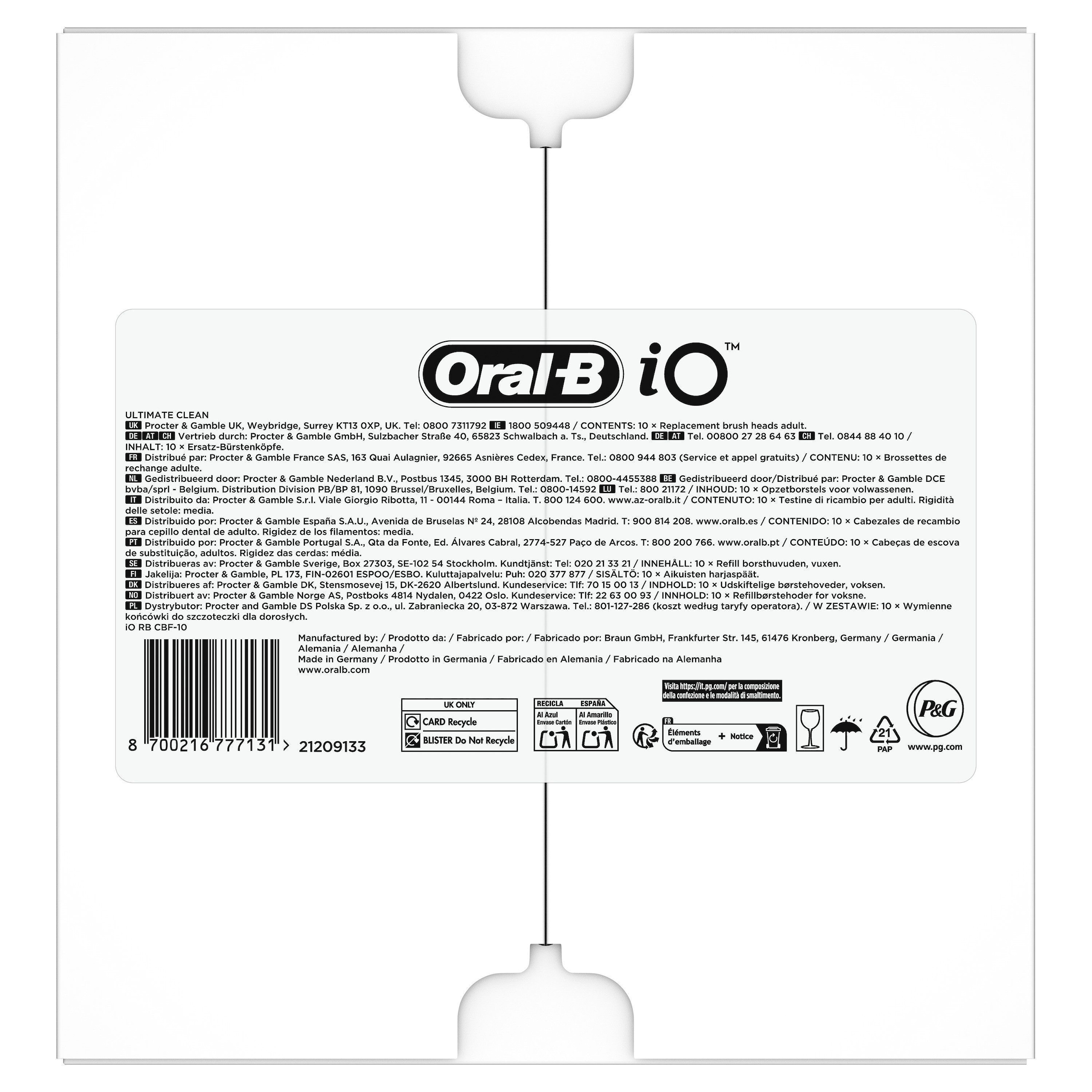 Oral-B Aufsteckbürsten »Oral-B iO Ultimative Reinigung«, für fortgeschrittene Tiefenreinigung und Plaque-Entfernung