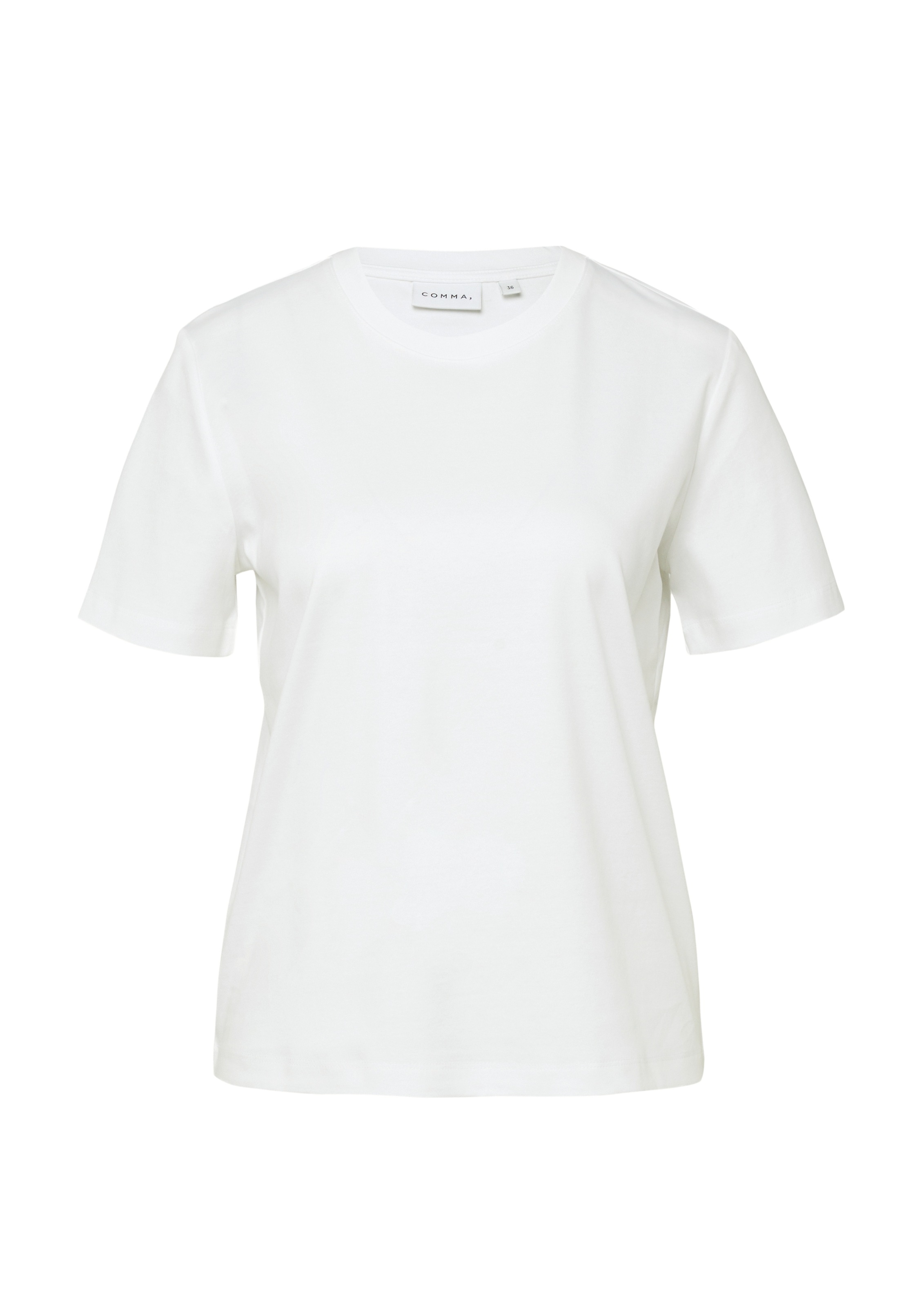 Comma T-Shirt unifarben, aus reiner Baumwolle