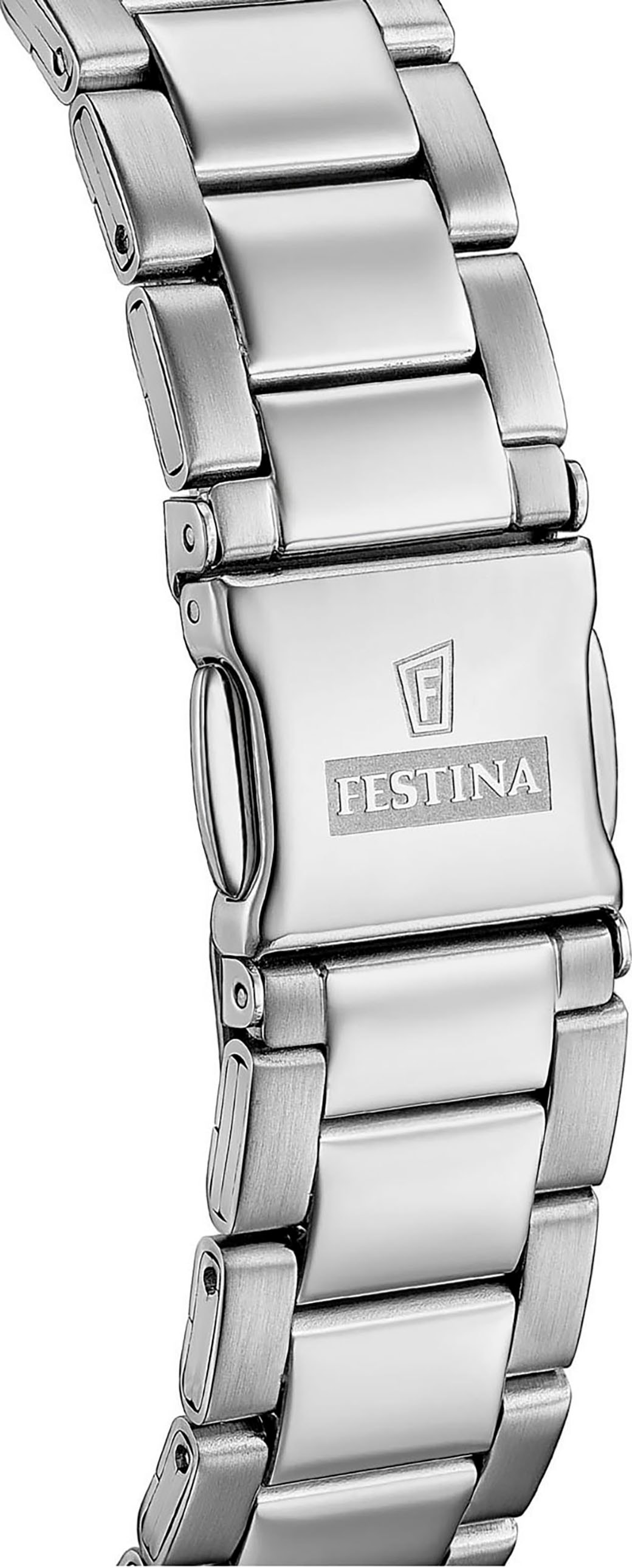 Festina Quarzuhr Armbanduhr, Damenuhr, Herrenuhr, Edelstahlarmband, analog, Tag