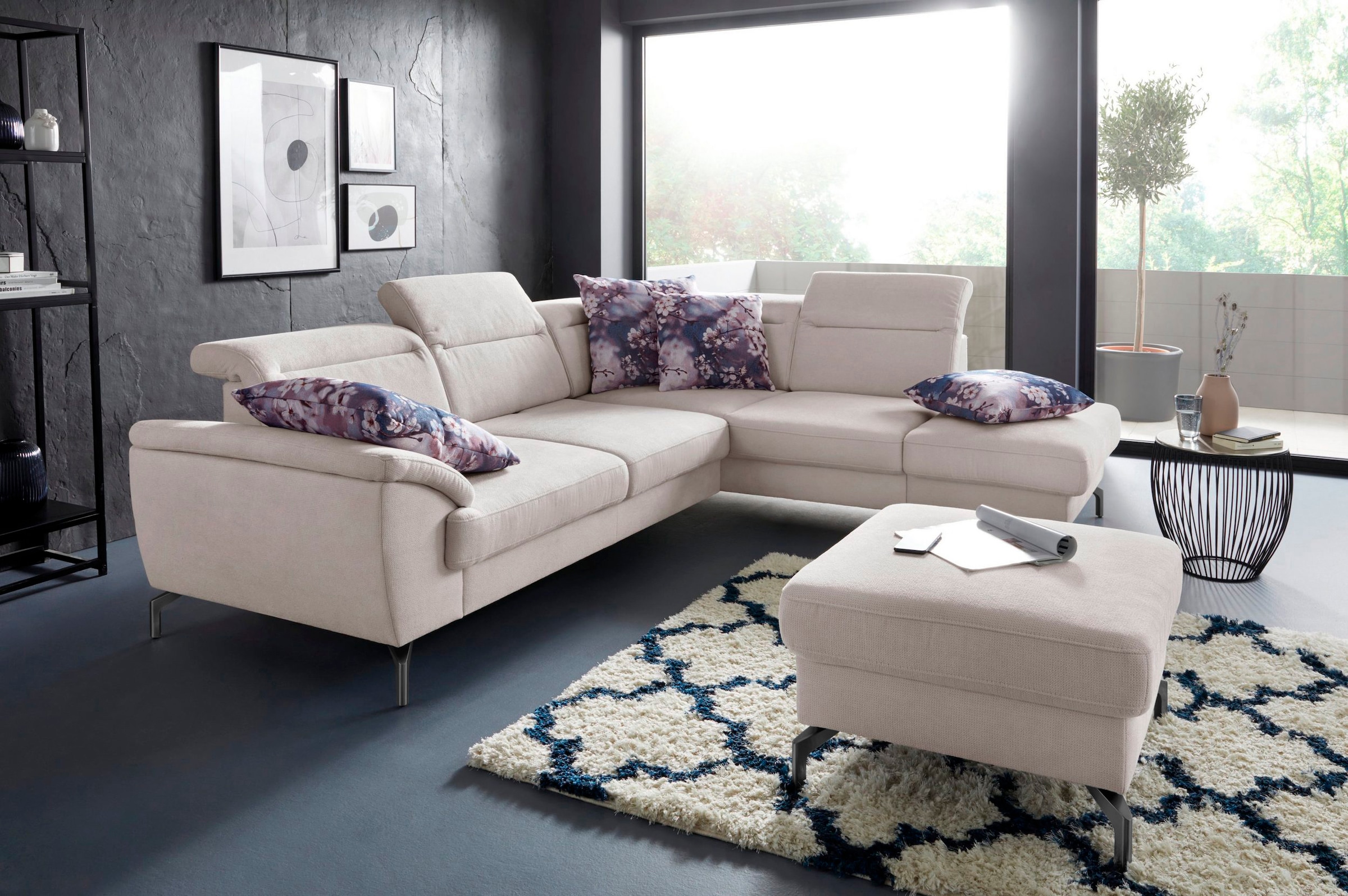 sit&more Hocker »Percy«, Fußhöhe 15cm, wahlweise mit unterschiedlichen Fußfarben