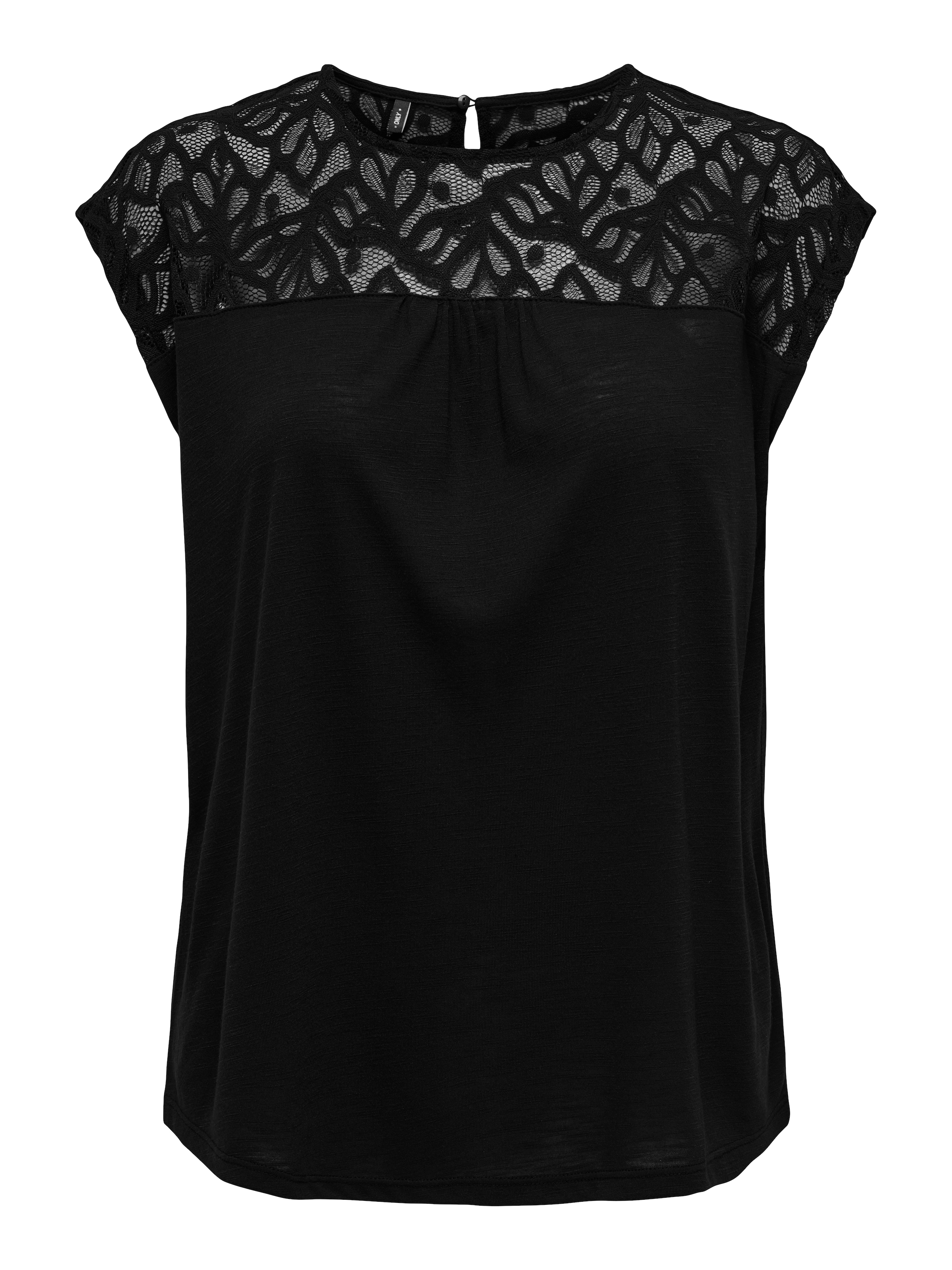 ONLY Spitzenshirt »ONLSINDY LIFE S/S O-NECK MIX TOP JRS«