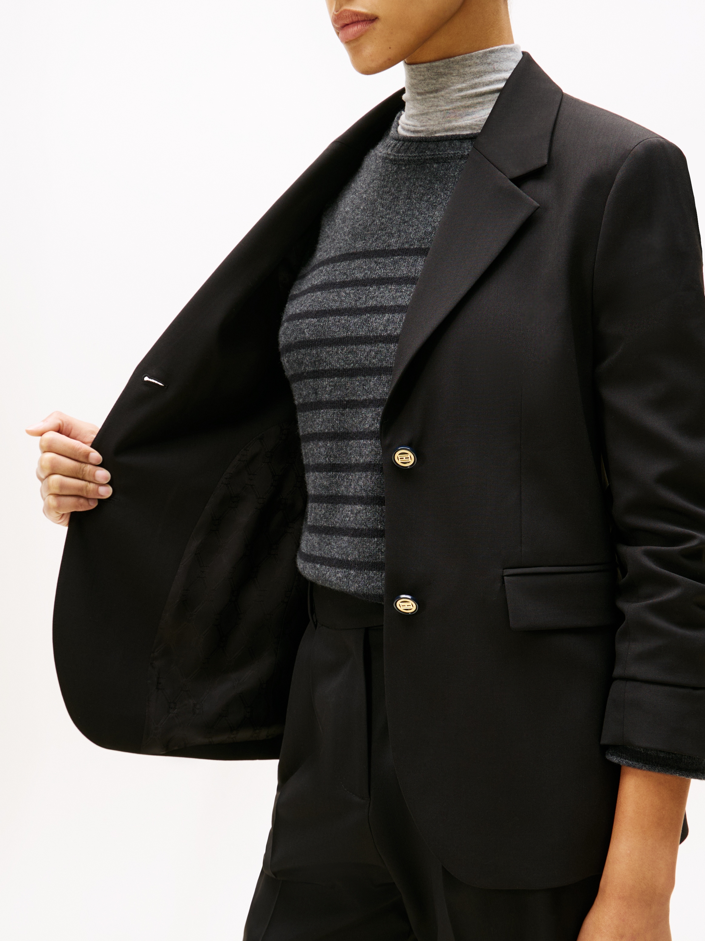 Tommy Hilfiger Longblazer »TIMELESS WOOL REG STRT SB BLAZER« mit Wolle