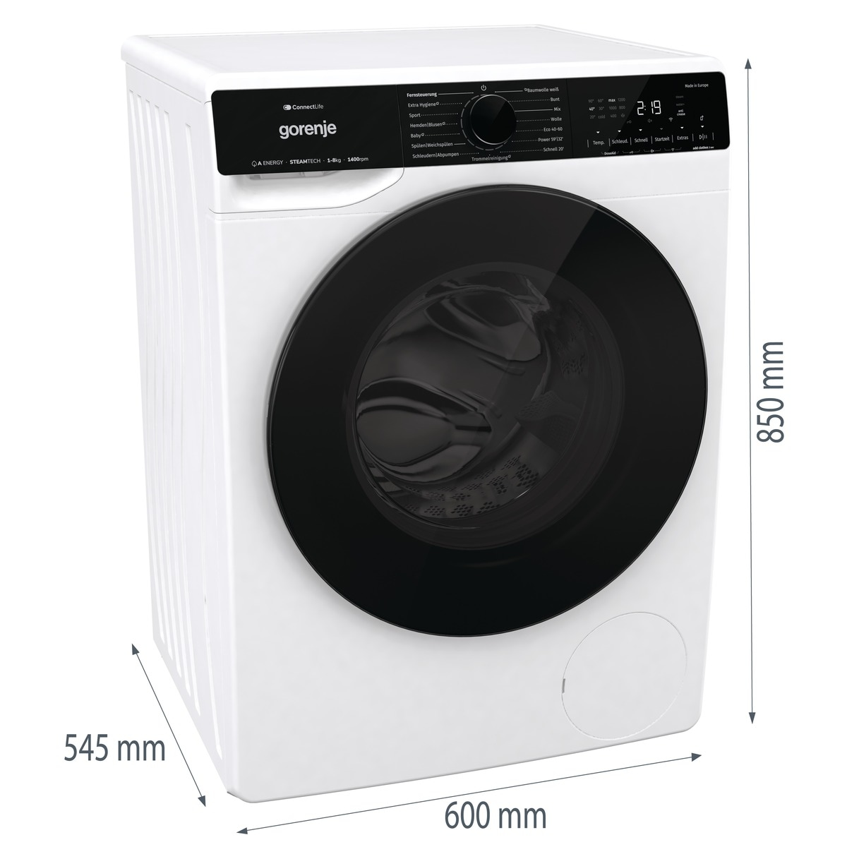 GORENJE Waschmaschine »WPNA84A2TS«, 8 kg, 1400 U/min, Energieklasse A-20%