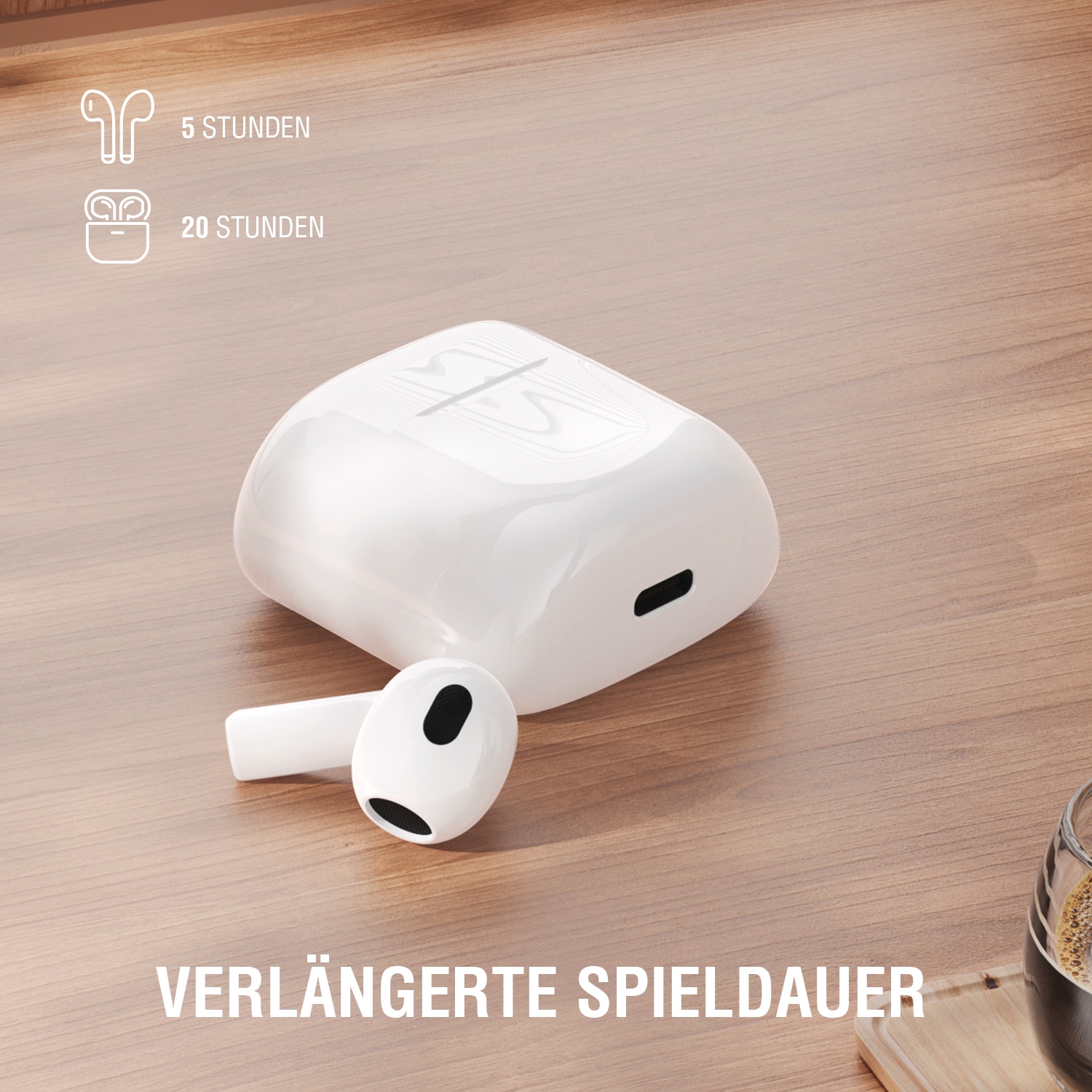 4smarts wireless In-Ear-Kopfhörer »SkyBuds 2 ENC«, Echo Noise Cancellation (ENC)-Freisprechfunktion, True Wireless Bluetooth