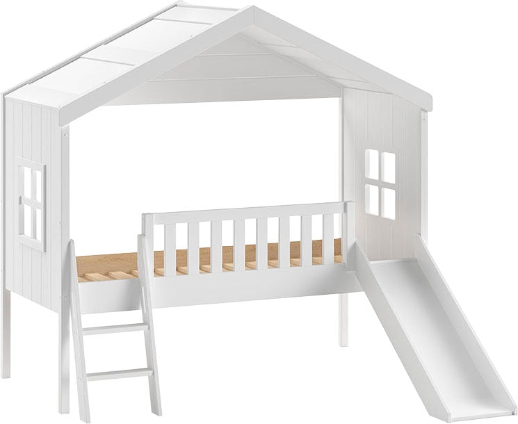 Vipack Hausbett »Hausbett«, (Made in Europe), inkl. Rolllattenrost und Leiter, wahlweise mit Rutsche