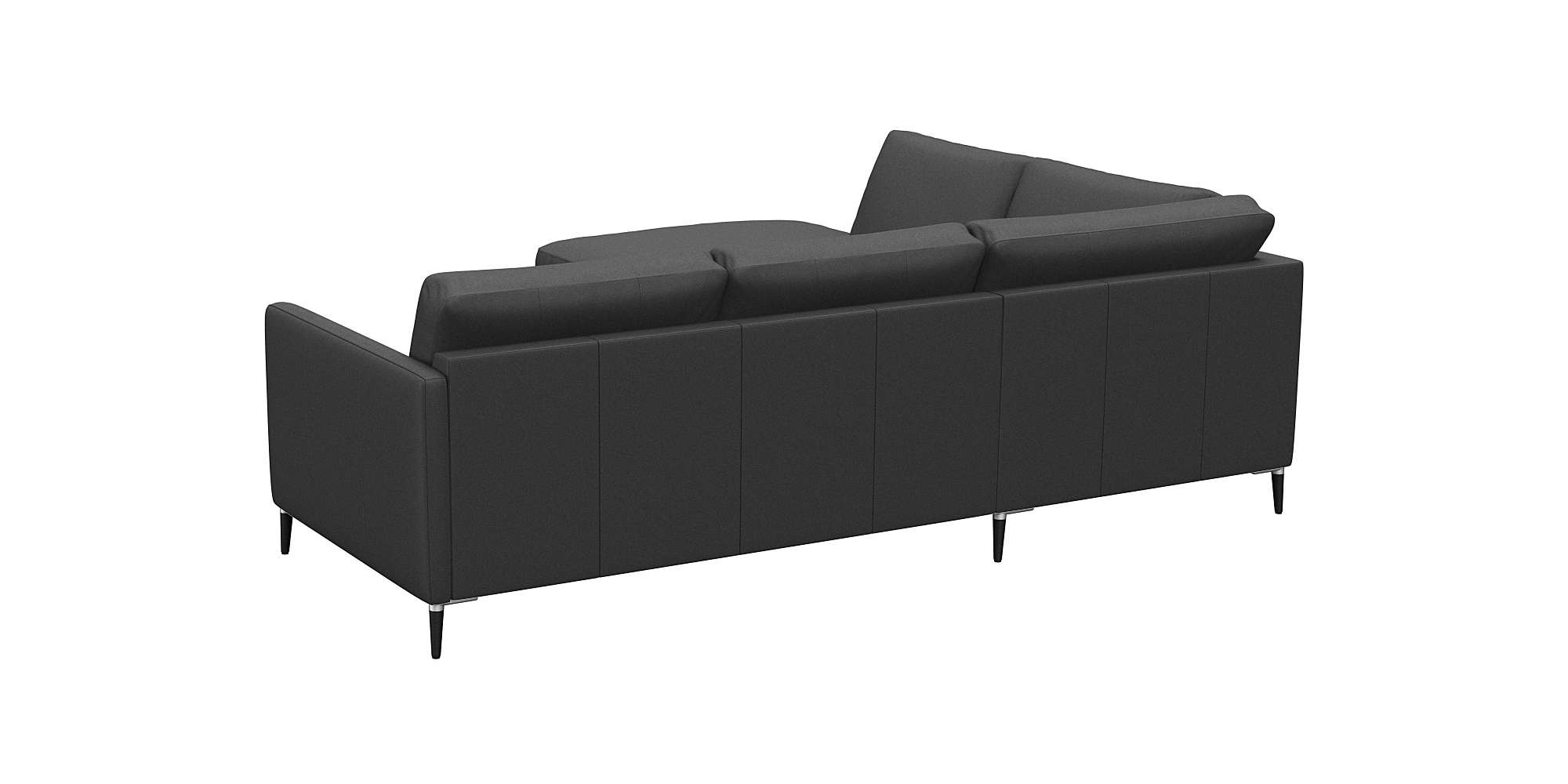 FLEXLUX Ecksofa »Fiore, L-Form«, schmale Armlehnen, Füße Alu/schwarz, B/T 234/225cm, Kaltschaum im Sitz