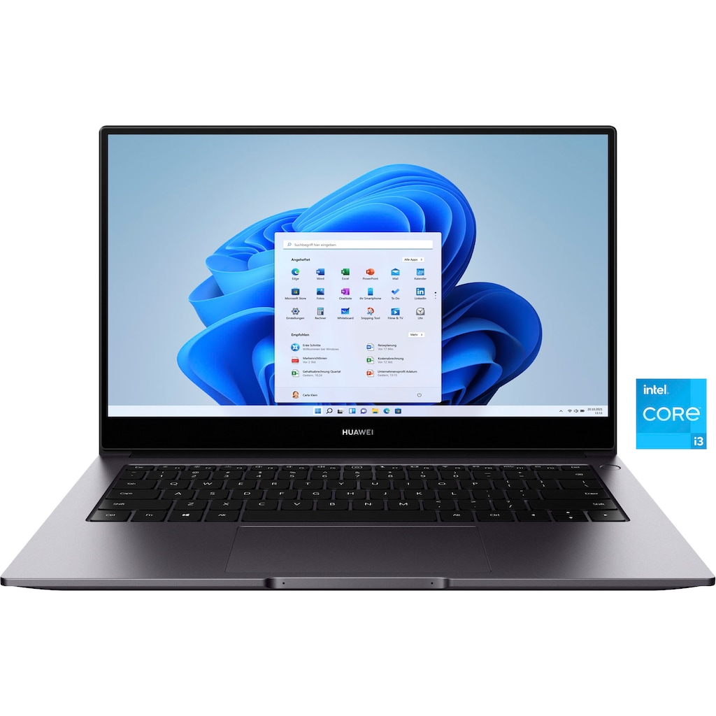 Huawei Notebook »Matebook D14«, 35,56 cm, / 14 Zoll, Intel, Core i3, Iris Xe Graphics, 256 GB SSD