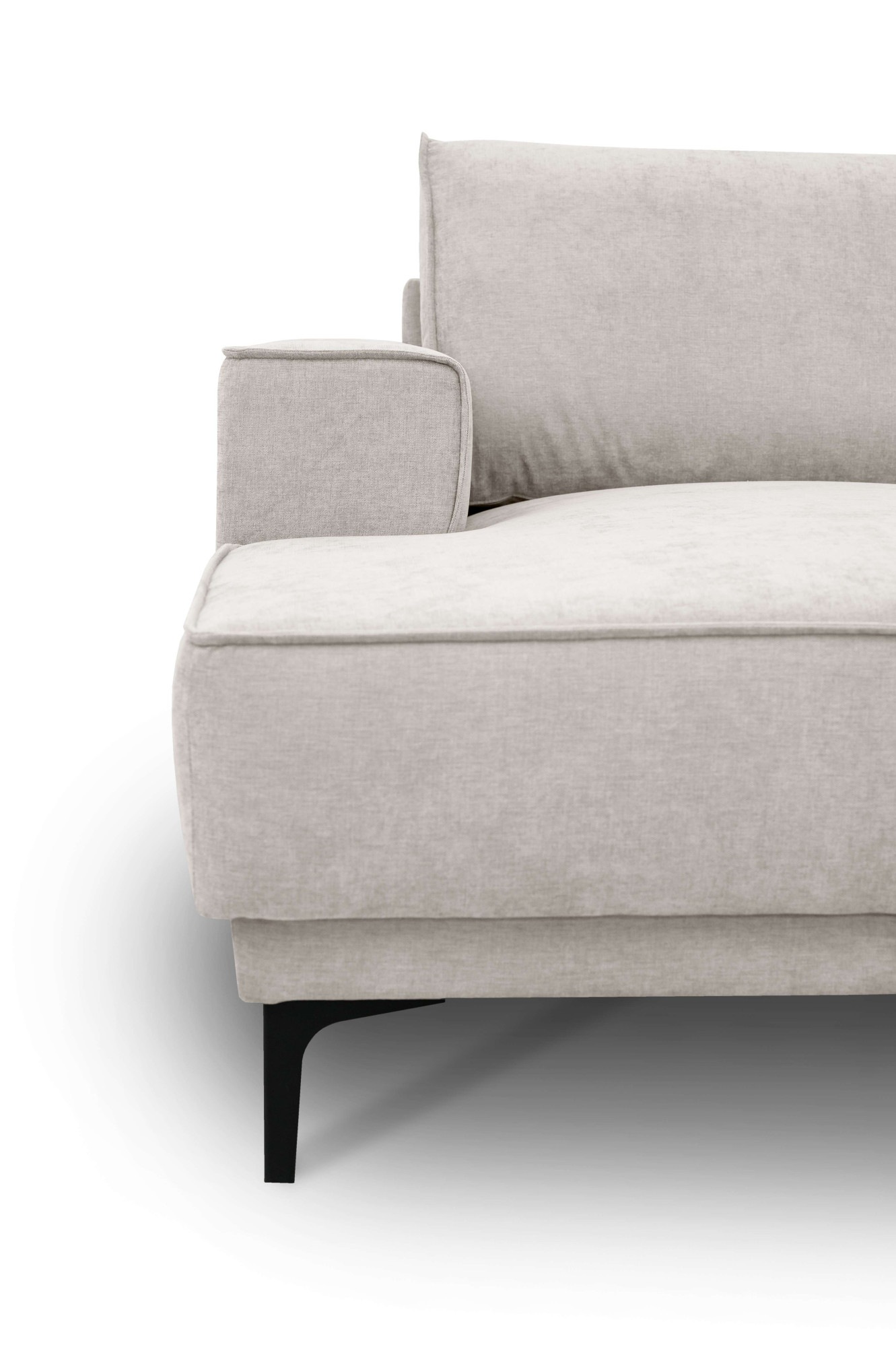 Places of Style Wohnlandschaft »XXL Sofa Oland, Struktur, Flachgewebe, Luxus-Microfaser, Boucle«, U-Form, 345 cm, Wellenunterfederung, Skandi-Design, Metallfüße