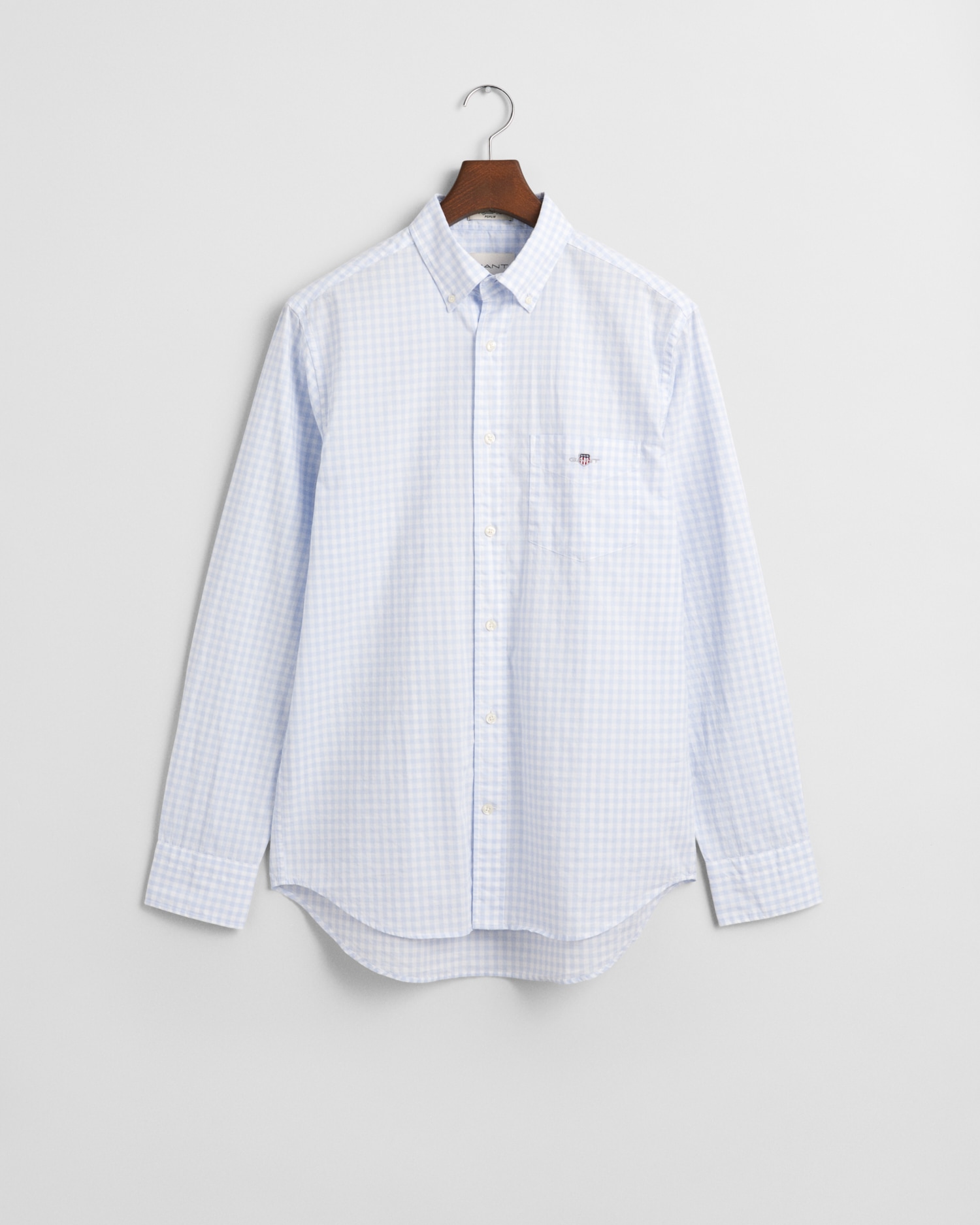 Gant Langarmhemd »REG POPLIN GINGHAM SHIRT« mit Logostickerei auf der Brust