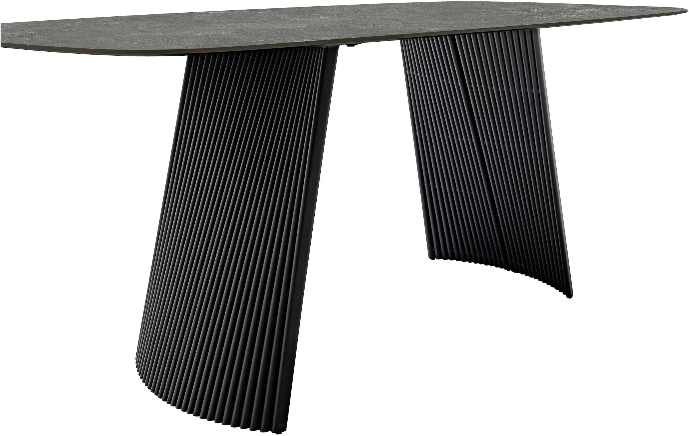 MCA furniture Esstisch »TOBELO Wangentisch 180x90cm«, (1 St.), Keramik, Metall, schwarz marmoriert, dining table, 4-6 Personen