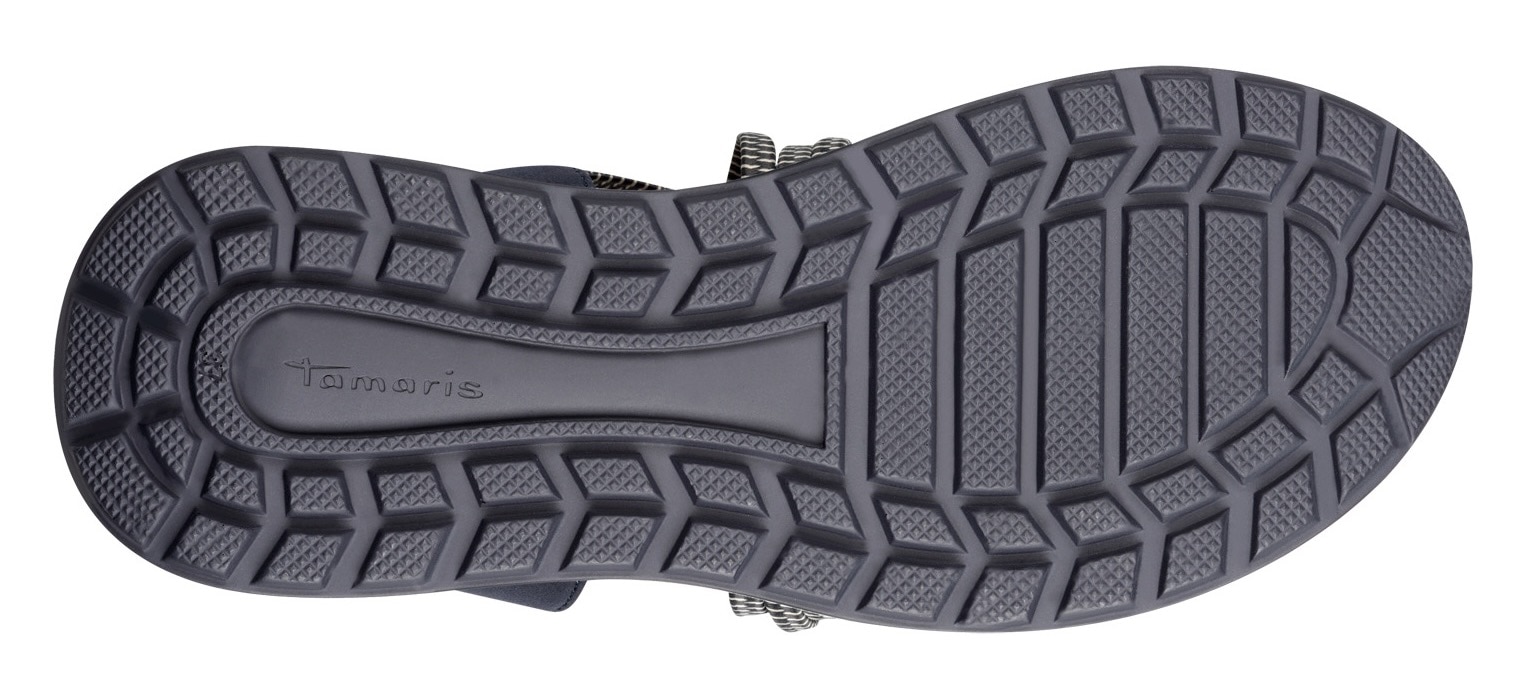 Tamaris Keilsandalette  , Plateau, Bequemschuh, Sandale mit elastischen, überkreuzten Riemchen