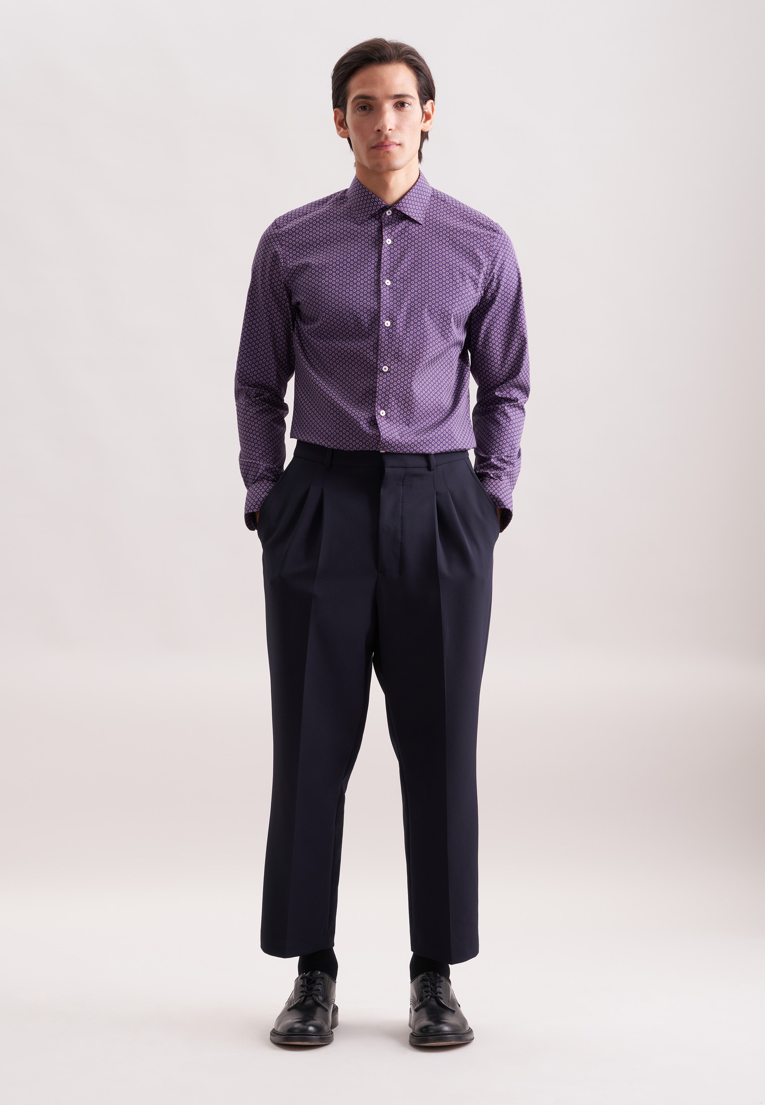 seidensticker Businesshemd »Schwarze Rose« Regular 1/1 Kentkragen Druck