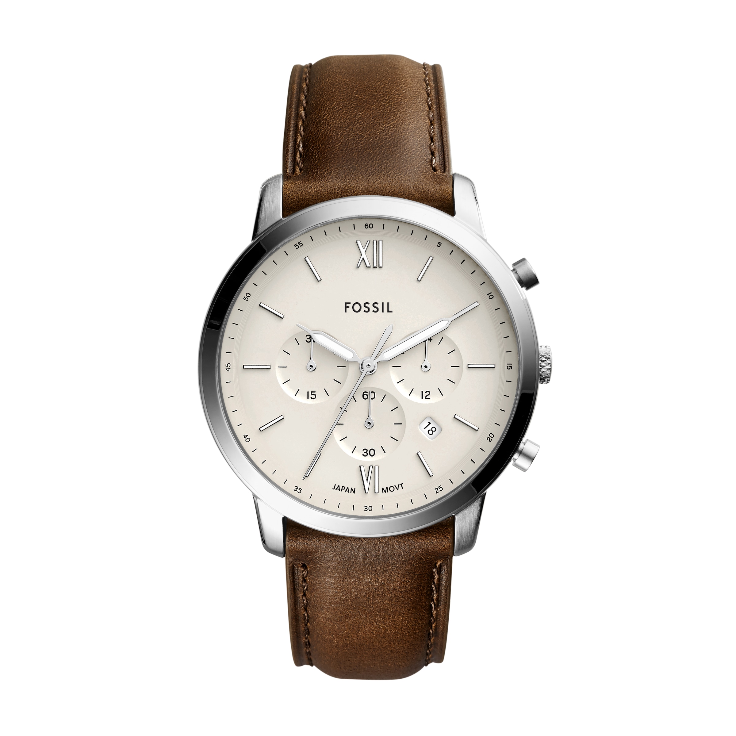 Fossil Chronograph »Neutra« Quarzuhr, Armbanduhr, Herrenuhr, Lederarmband, analog, Tag