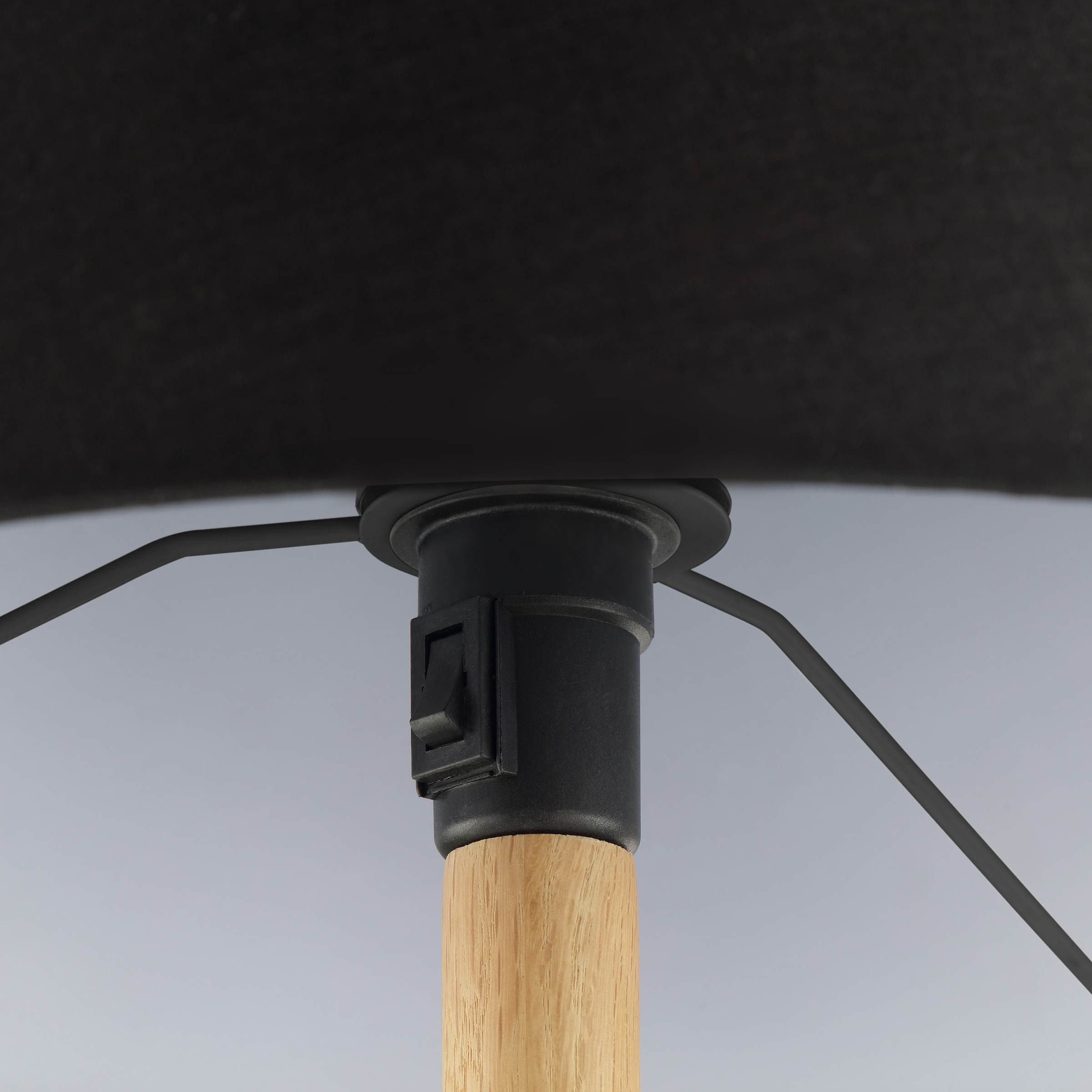lumiCouture Stehlampe »Timber« E27 1 Stk. Ø 40 cm x 141 cm, E27 Fassung, Wippschalter, Holz/Textil, schwarz