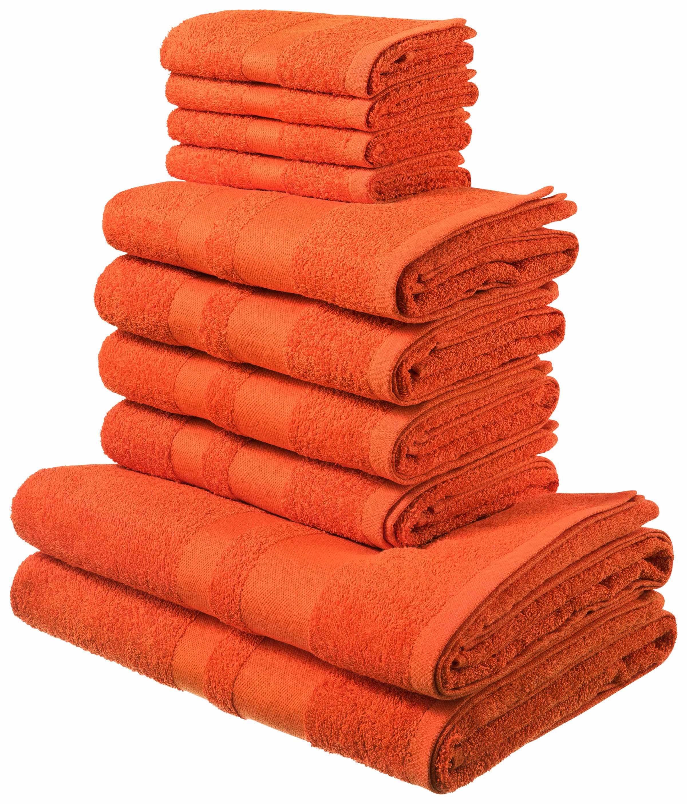 my home Handtuch Set Bordüre, einfarbiges mit aus 100% 10 Handtuch-Set »Vanessa«, tlg., Baumwolle Handtücher Walkfrottee, Set