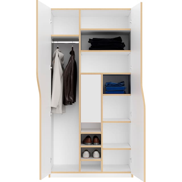 Müller SMALL LIVING Kleiderschrank »PLANE Ausstattung Nr. 3«, Inklusive  einer innenliegenden Tür, einer Kleiderstange und 12 Fächern bequem kaufen