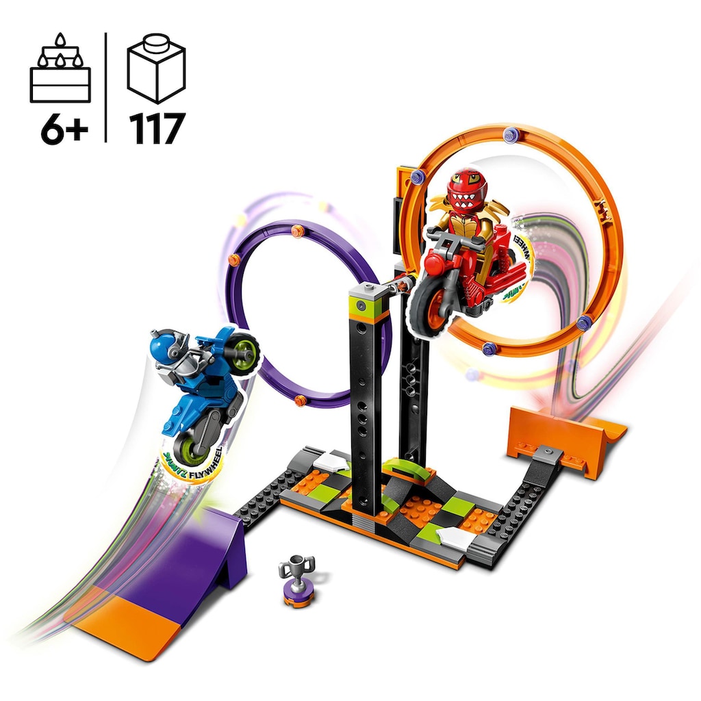 LEGO® Konstruktionsspielsteine »Kreisende Reifen-Challenge (60360), LEGO® City Stuntz«, (117 St.)
