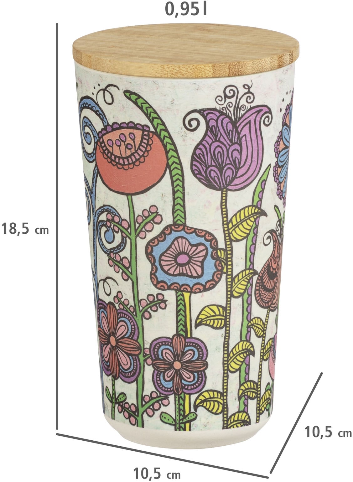 WENKO Aufbewahrungsdose »Modell Garden« aus Biokunststoff, mit Bambusdeckel, FSC-zertifiziert