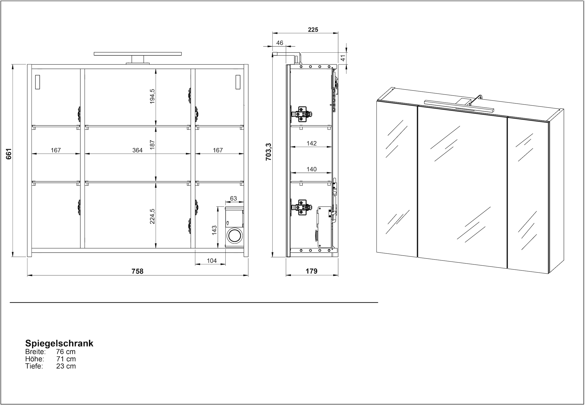 GERMANIA Badmöbel-Set »Ameca«, (2 St.), Badezimmer-Set bestehend aus Waschbeckenunterschrank & Spiegelschrank