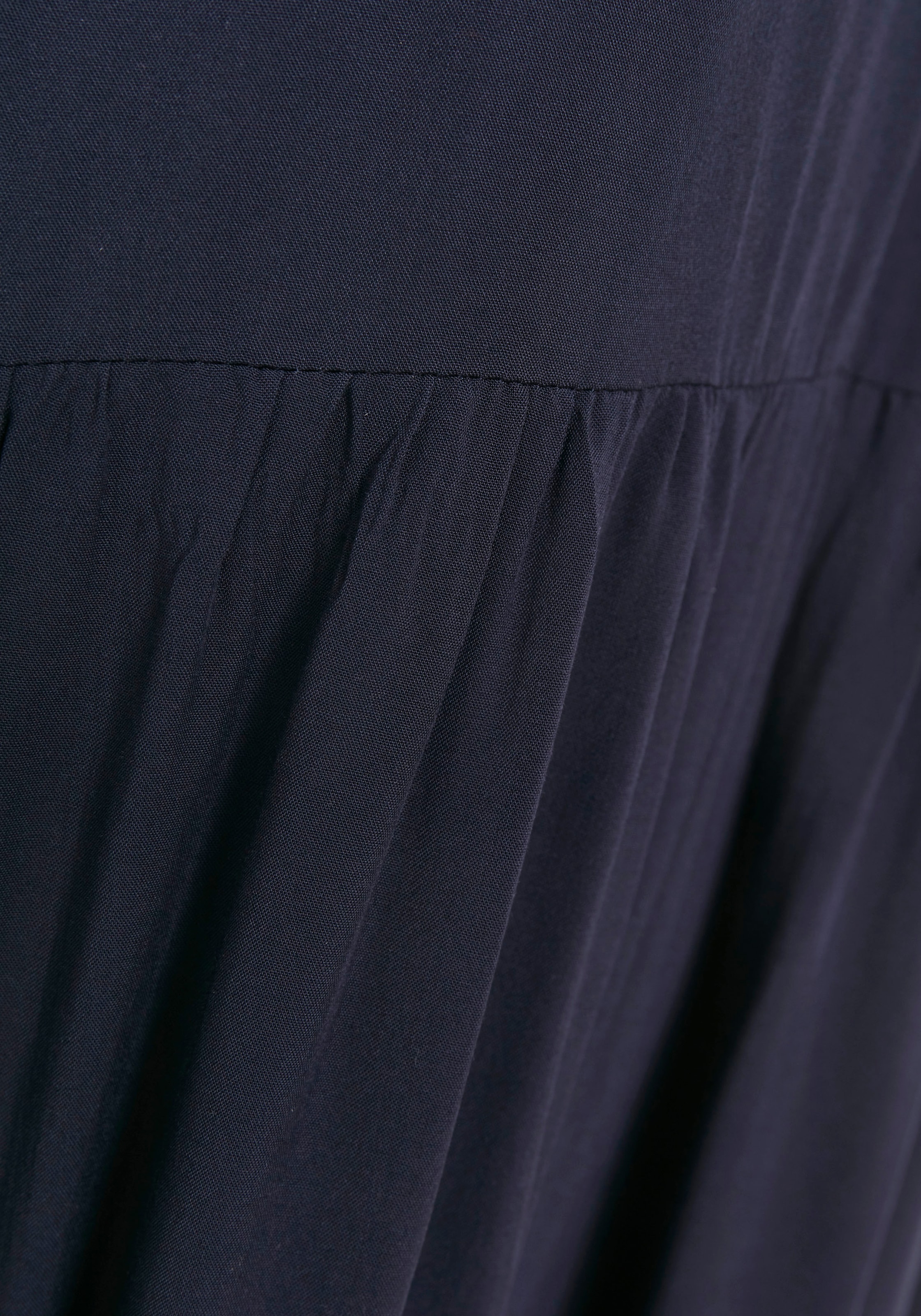 Saint Tropez Blusenkleid »EdaSZ SOLID«, mit Volants und Raffungen, aus leichter Viskose