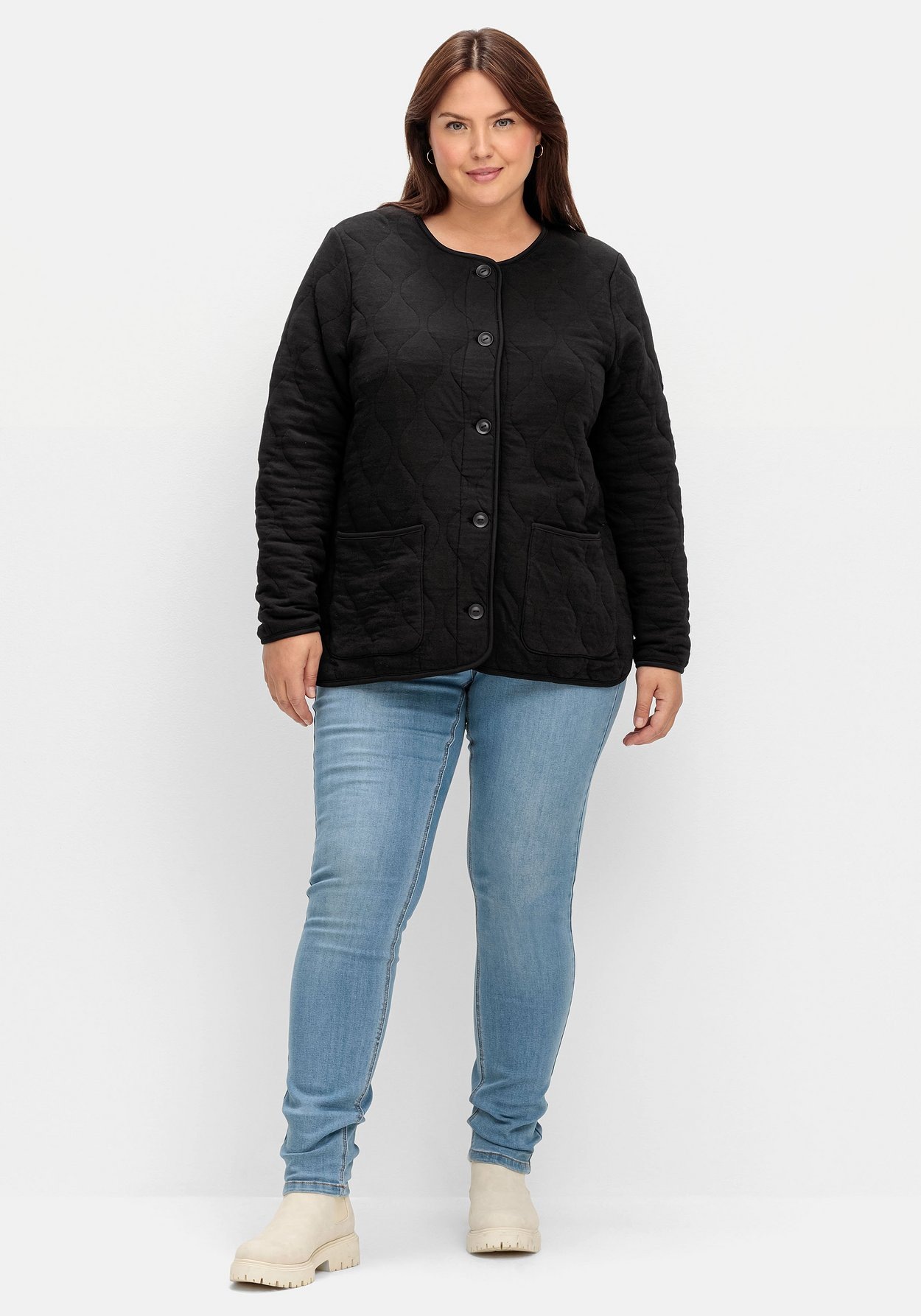 Sheego Sweatjacke »Sweatjacke mit Steppung«