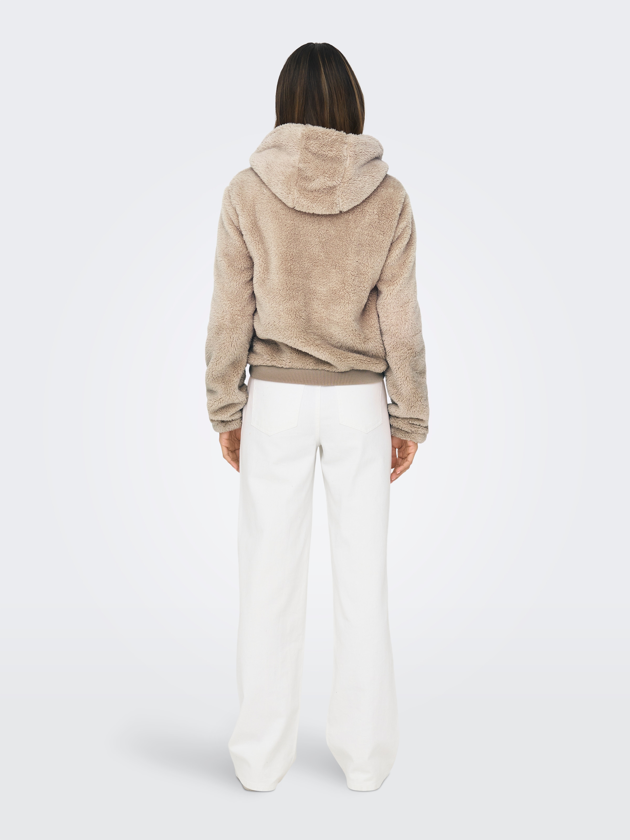 ONLY Kapuzenplüschjacke »ONLNEWANNA CONTACT SHERPA JKT OTW NOOS«, mit Kapuze
