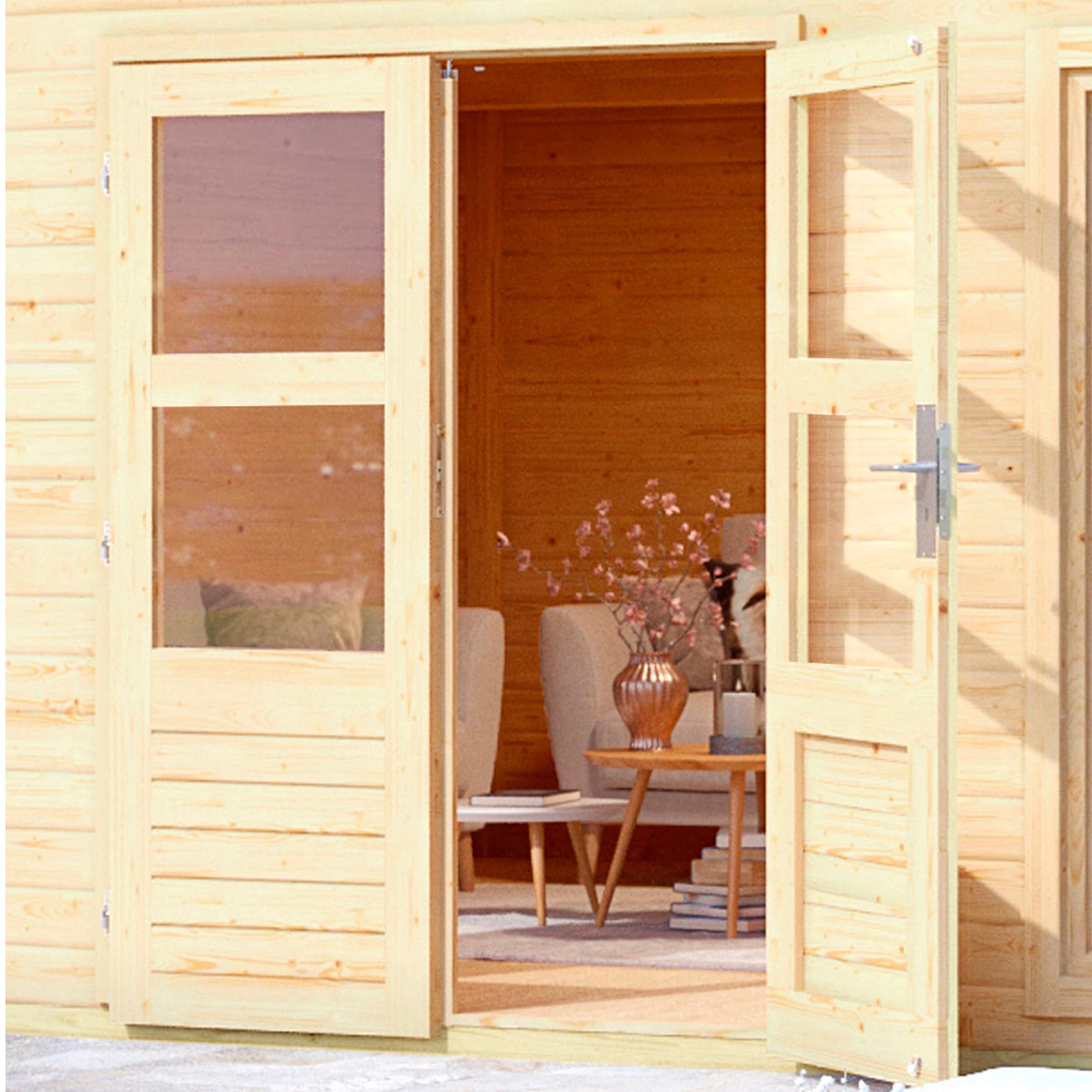 KONIFERA Gartenhaus »Perlsee 4« mit Anbaudach