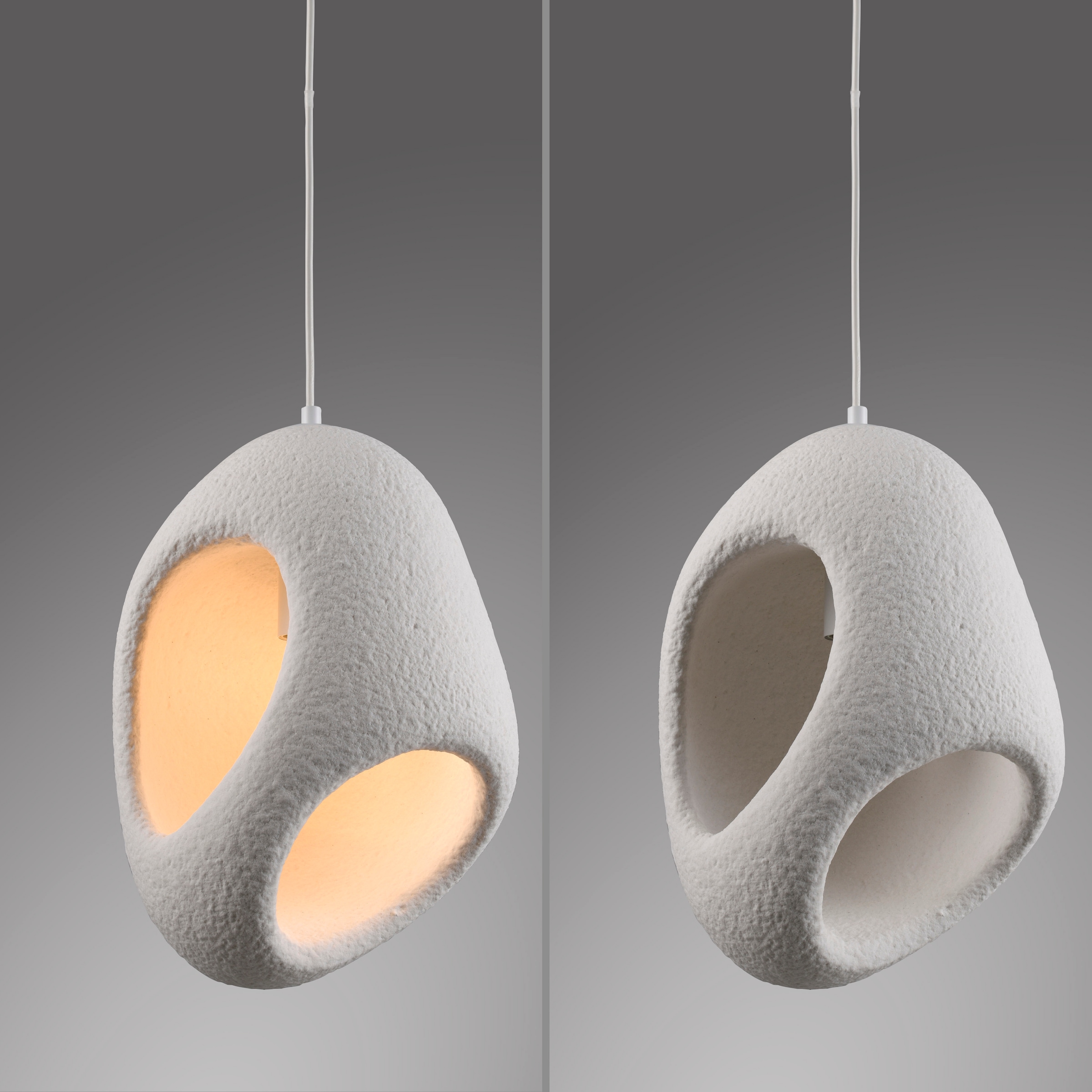JUST LIGHT Pendelleuchte »ARTONI« E27 1 Stk. Exklusive Leuchtmittel, Höheneinstellbar, Lampenschirm in Steinoptik