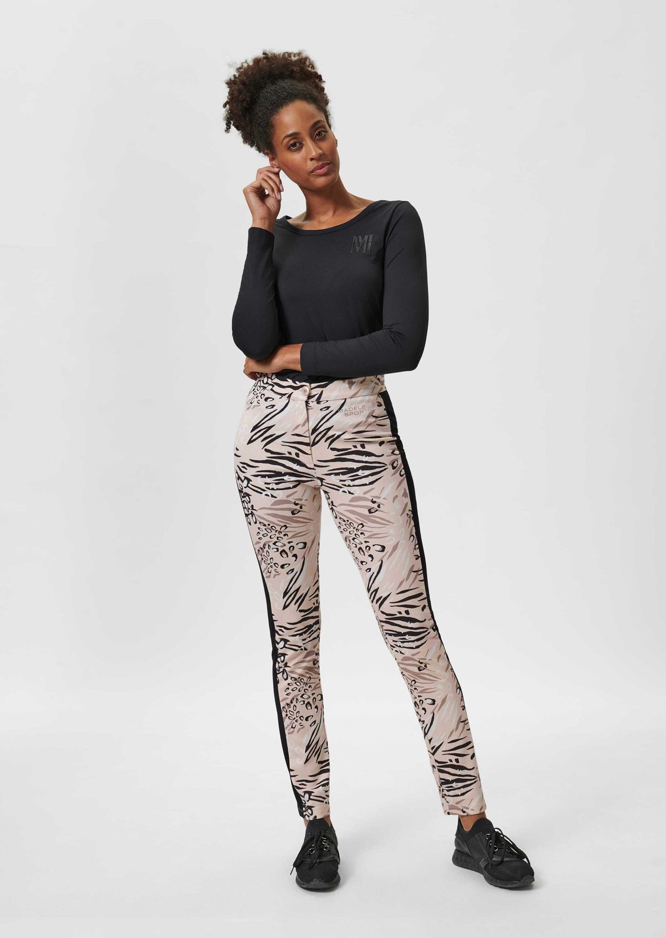 MADELEINE Stoffhose »Hose Slimline-Hose mit abstraktem Print und Zierstreifen«