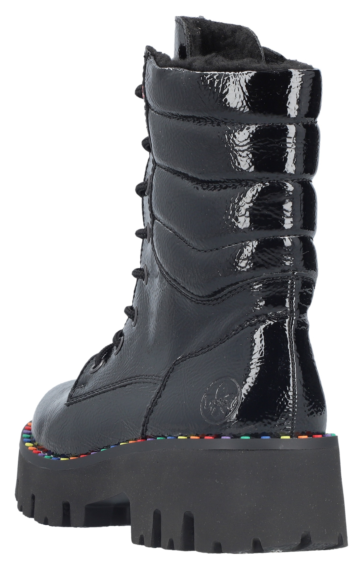Rieker Winterstiefelette  Plateauboots, Winterboots, Lackstiefelette mit Innen-Reißverschluss