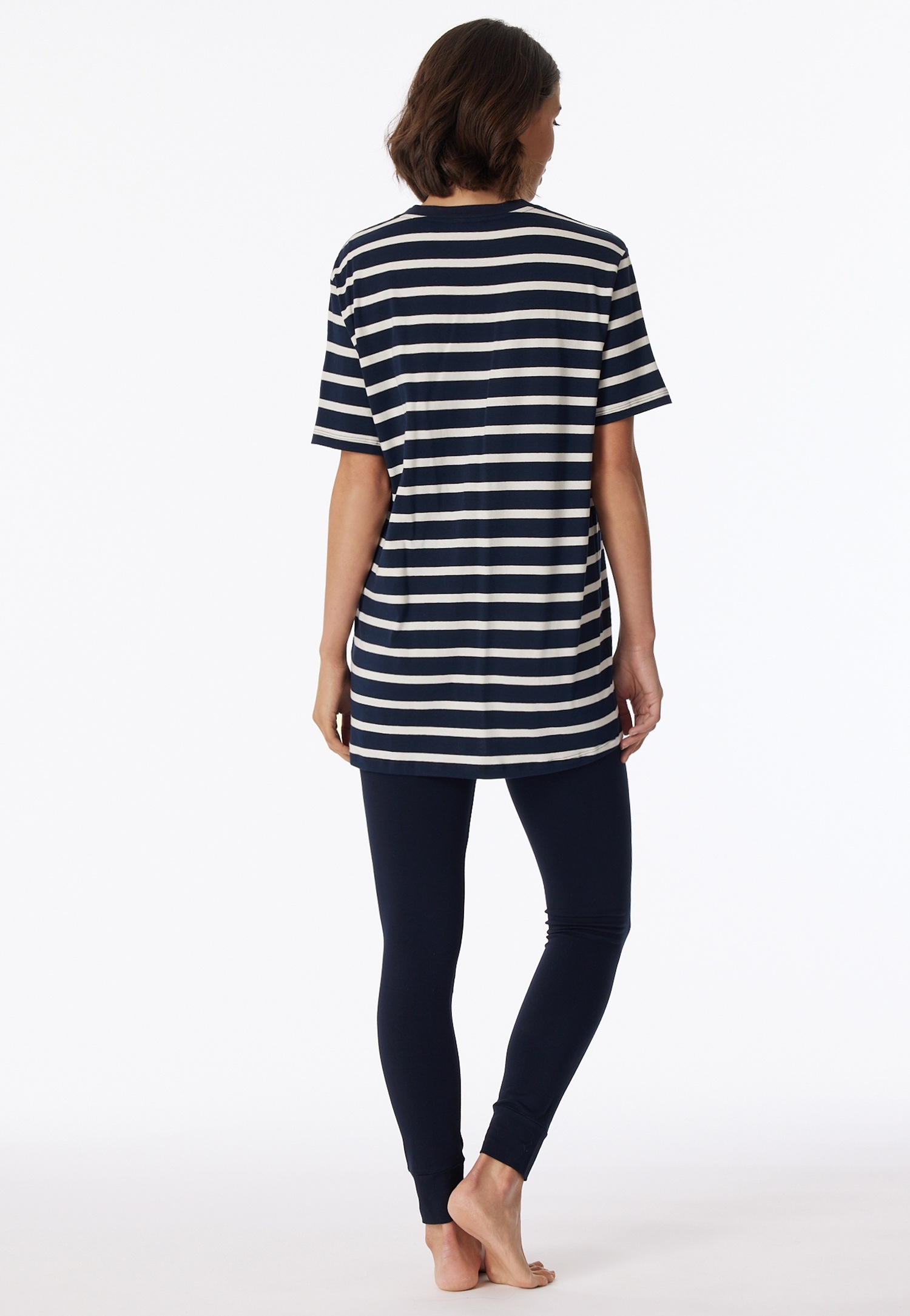 Schiesser Schlafanzug »"Casual Essentials"«, (2 tlg.), mit längerem Schnitt und modischen Streifen