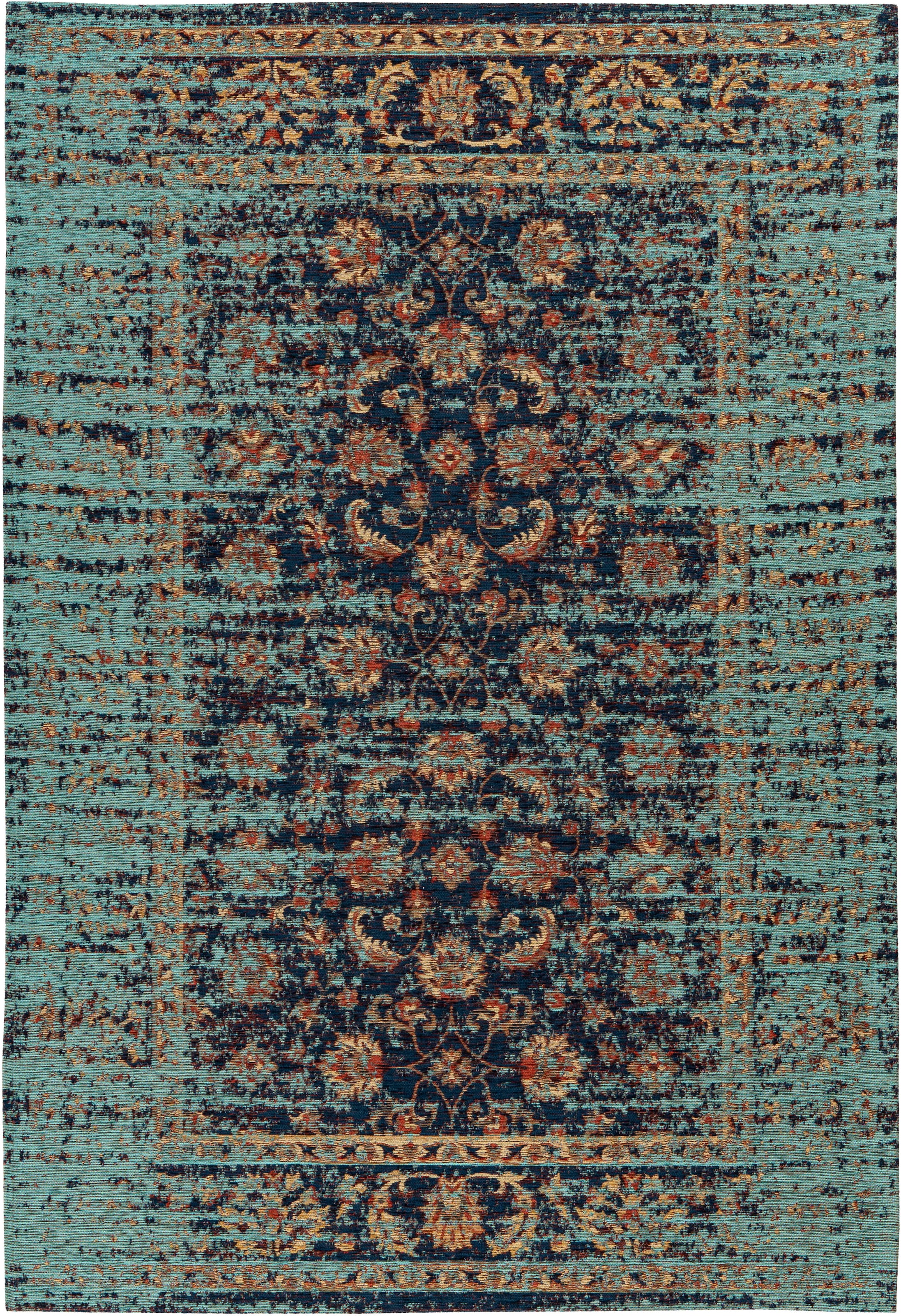 Padiro Teppich »Charme 225« rechteckig 5 mm Höhe Chenille Flachgewebe im Vintage Stil