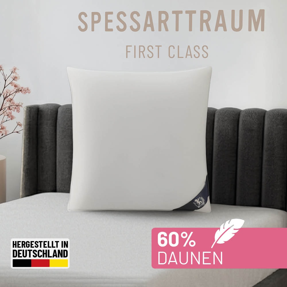 SPESSARTTRAUM Daunenkissen "FIRST CLASS" Füllung: 60% Daunen, 40%Federn 1 Stk. tlg. hergestellt in Deutschland, allergikerfreundlich