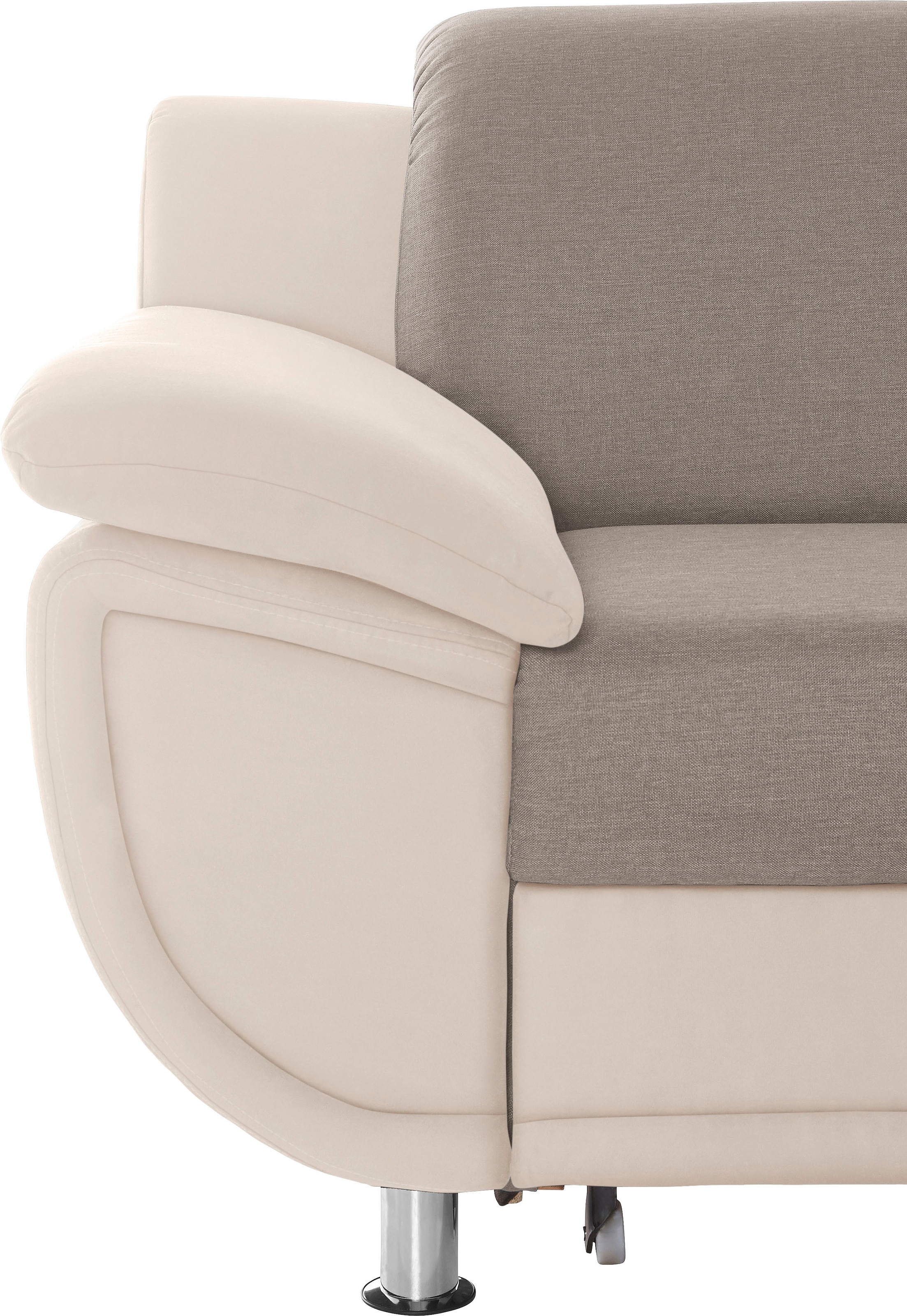 TRENDMANUFAKTUR Ecksofa »Rondo 3, zeitlos und modern, im Materialmix, L-Form«, wahlweise Federkern für hohen Sitzkomfort, wahlweise Bettfunktion