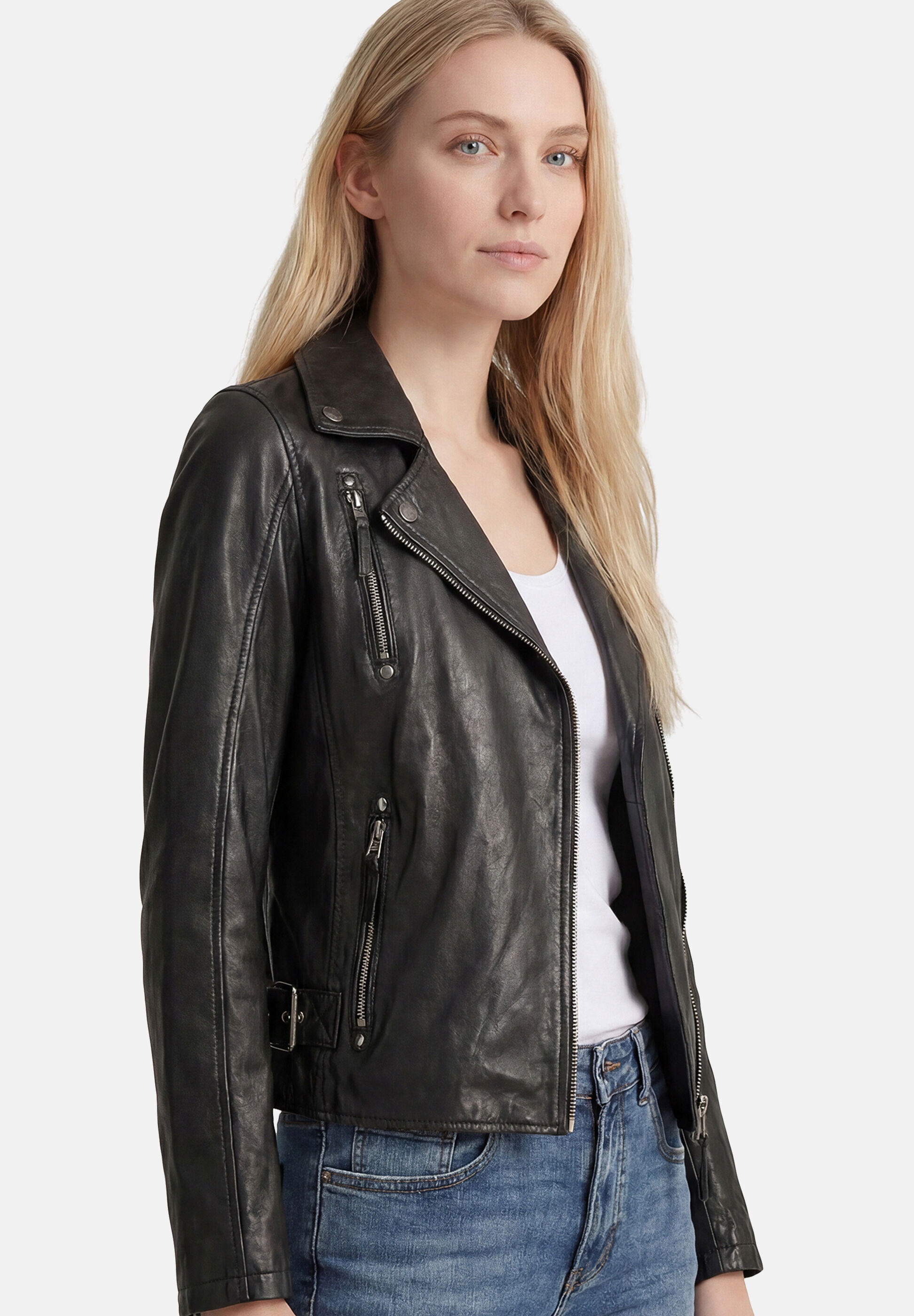 Apple of Eden Lederjacke »Apple of Eden Lederjacke« ohne Kapuze taillierte Schnittform