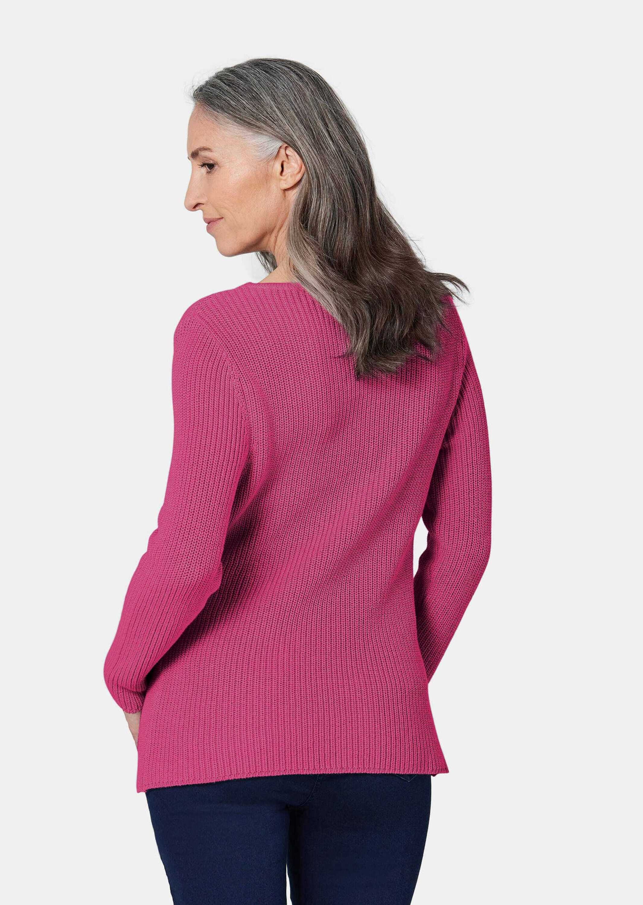 GOLDNER Strickpullover »Kurzgröße Figurschmeichelnder Pullover aus reiner Baumwolle«