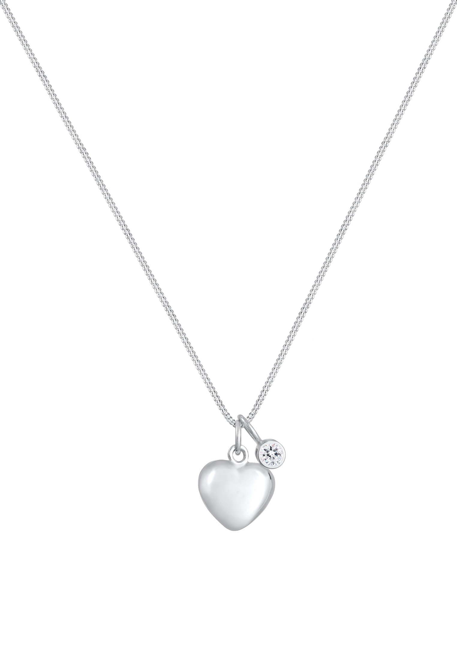 Elli Silberkette »Halskette Herz Anhänger 925 Silber, mit Kristallen von Swarovski®«